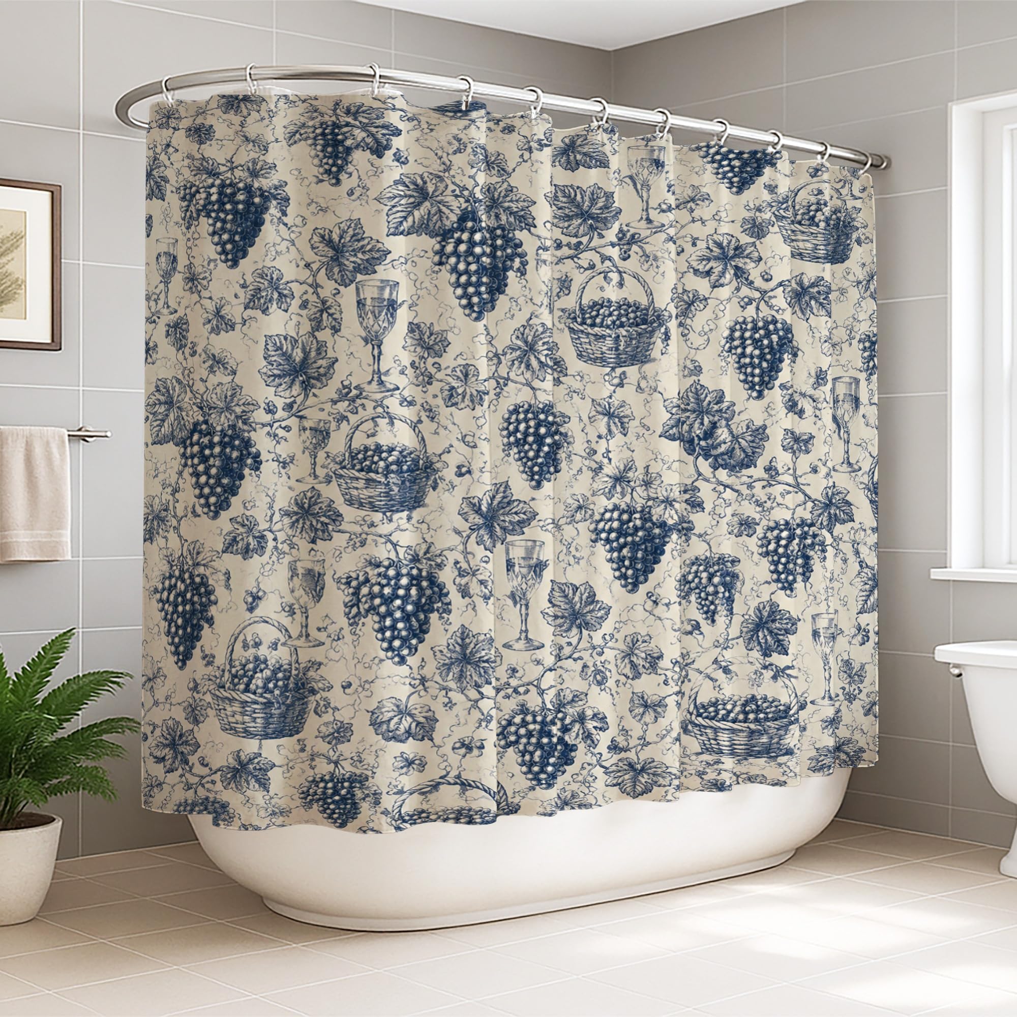 Rideau de douche grand format pour baignoire sans débordement d'eau