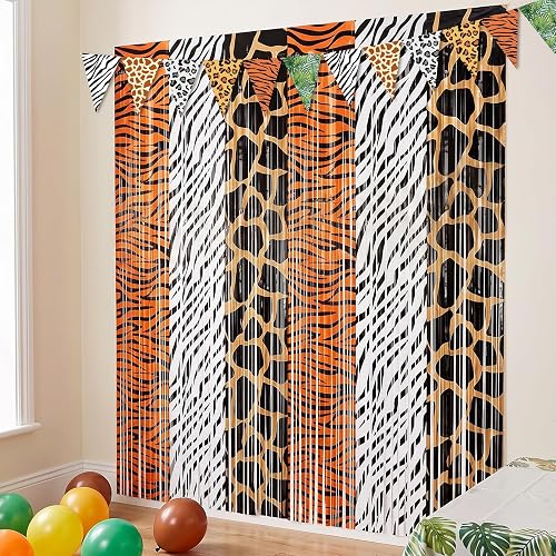 Cheetah Print and Safari Fringe Birthday Decor, Jungle Party Decorations