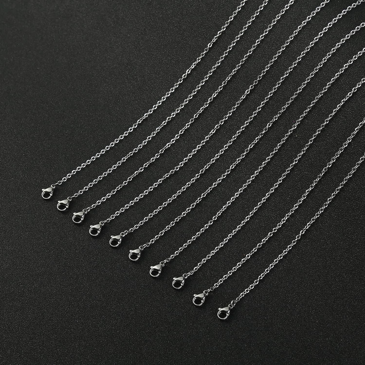 Loprome 32 Pcs 20 Inch Necklace Chains Stainless Steel Link Cable Chain Necklace with Lobster Clasps for DIY Jewelry Making, 2mm - Image 2