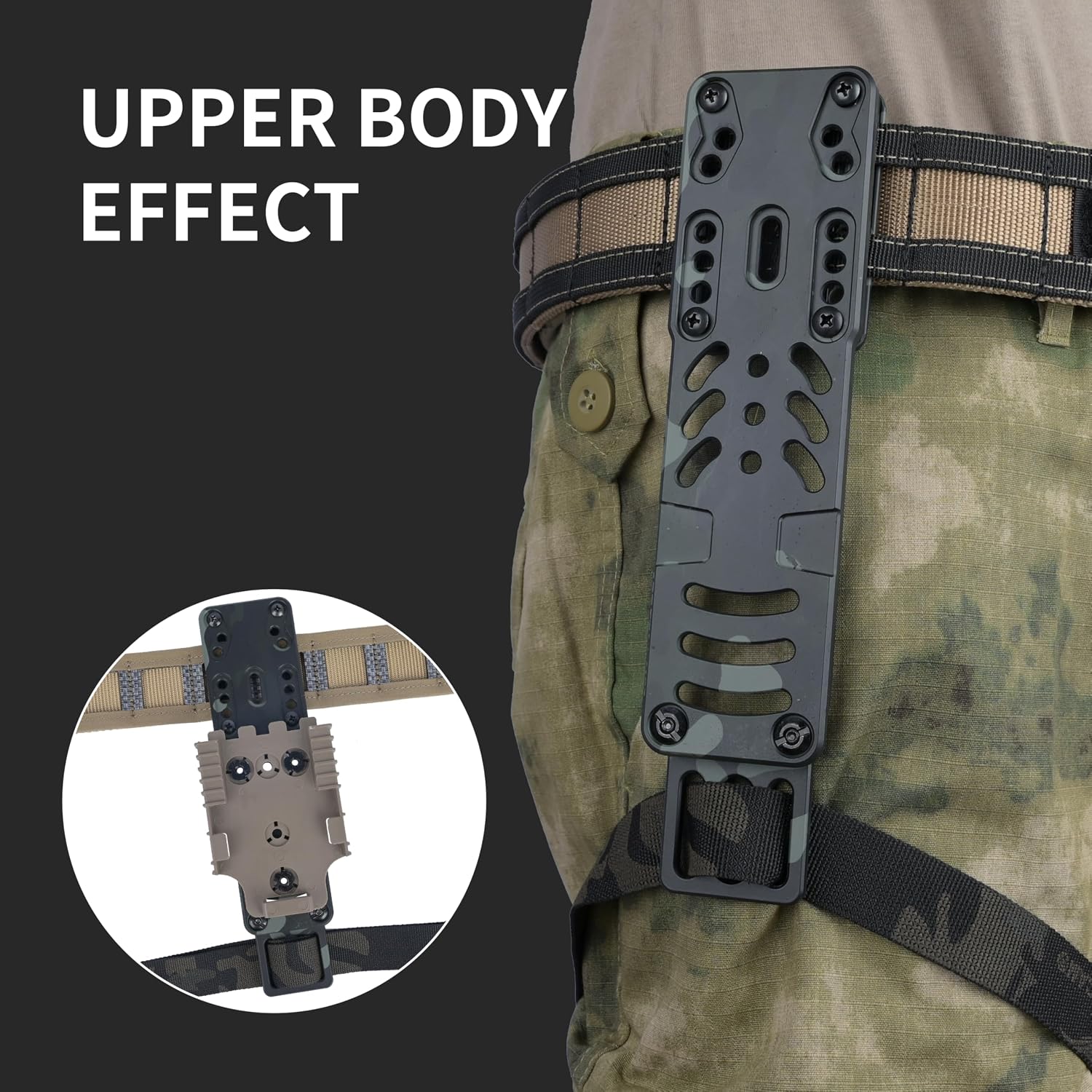 Drop Leg Holster Adapter for QLS Kit, Tactical Modular Pistol Holster Adapter with Thigh Strap for Duty Belt and Police Gear