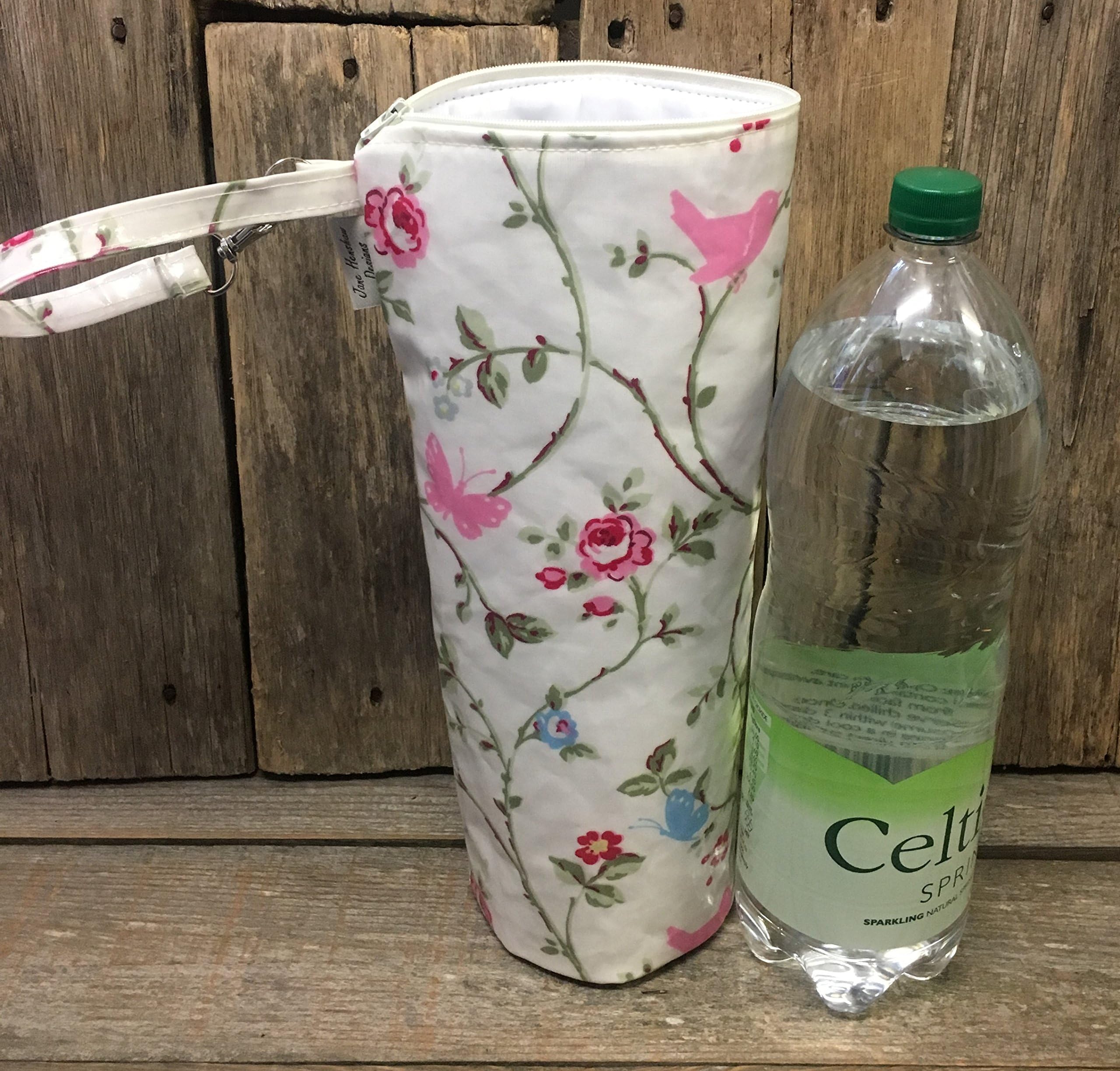 Insulated water bottle bag,oilcloth bottle carrier,insulated 2ltr bottle bag,bird trail oilcloth