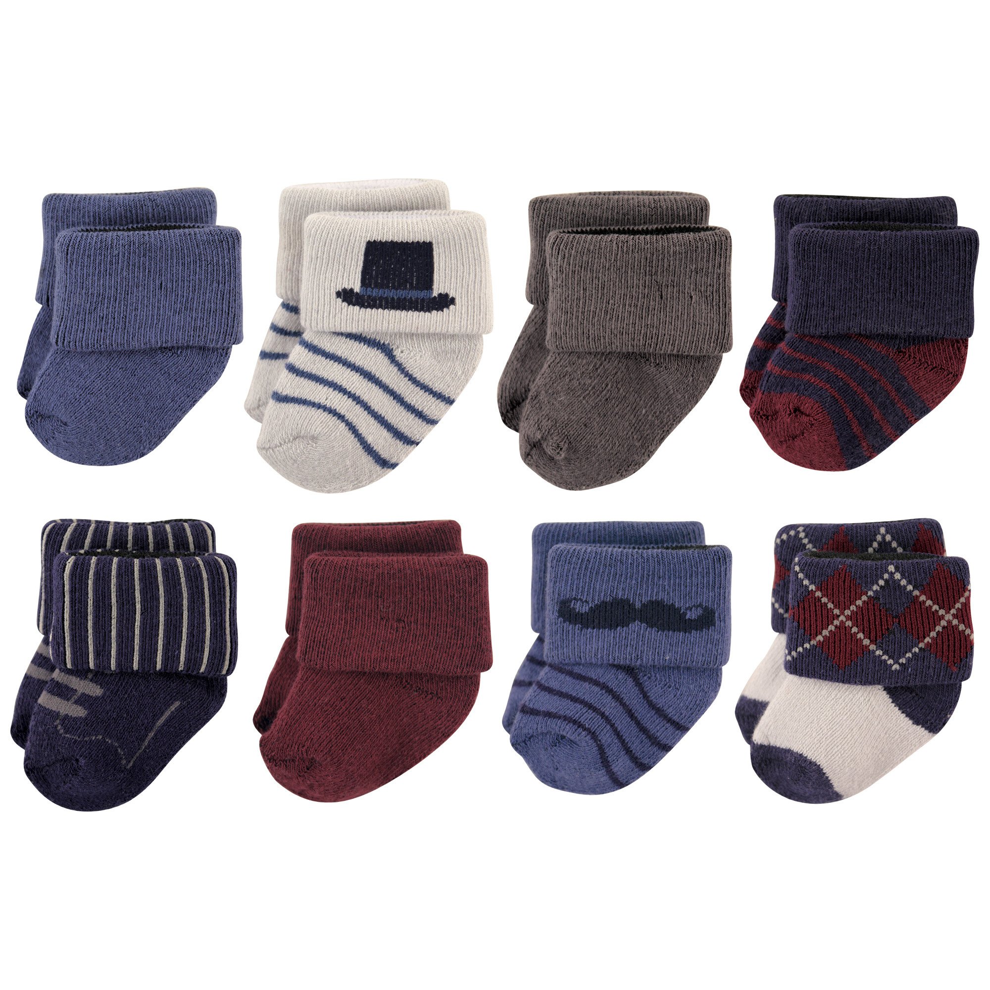 Hudson Baby Baby 8-pack Cotton Rich Newborn and Terry Socks