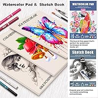 Vista 6 de KALOUR 106 Coloring Sketching Kit Set - Art Supplies with Sketchbook & Watercolor Paper - Include Drawing Tutorial