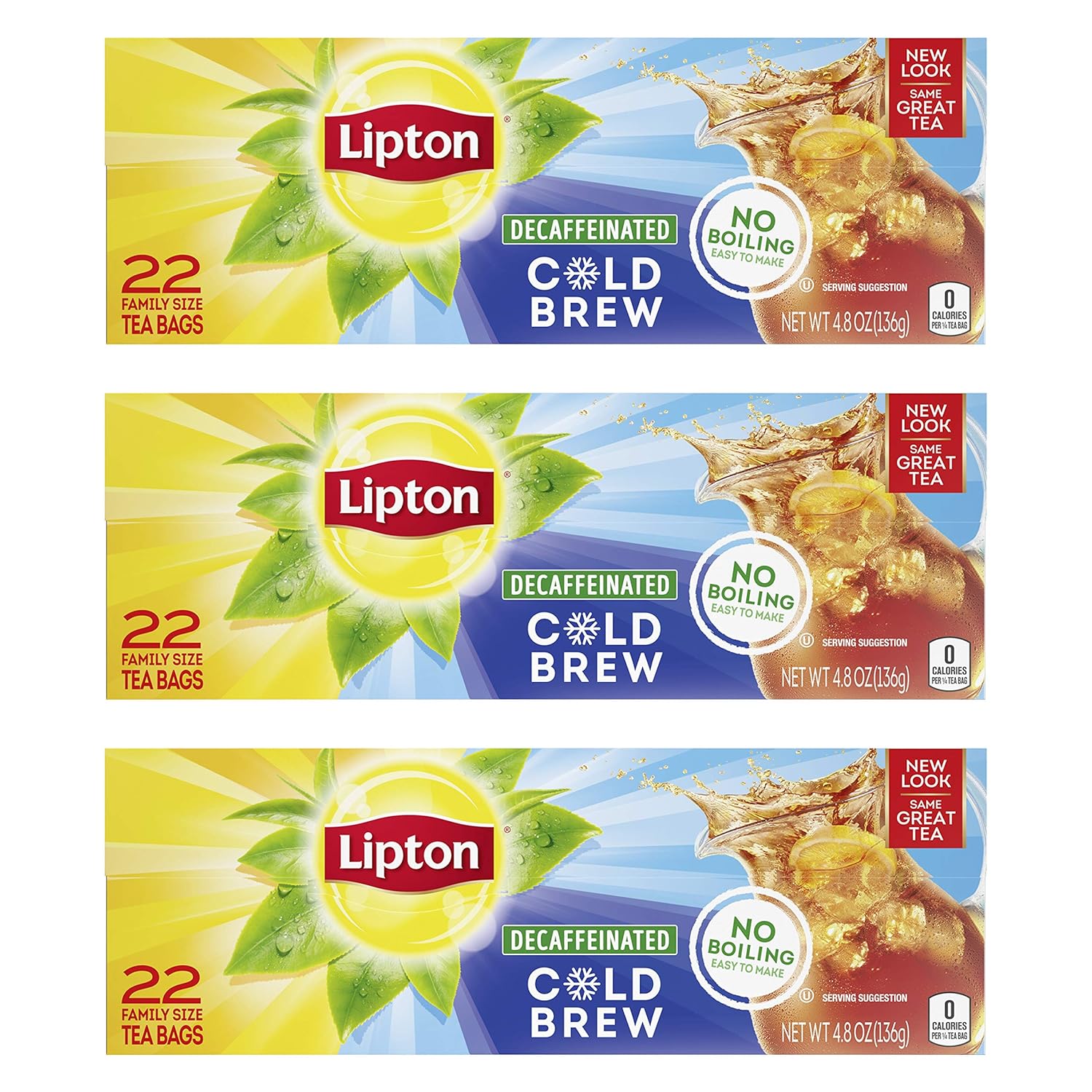 Amazon.com : Lipton Decaffeinated Cold Brew Family Size Iced Tea Bags ...