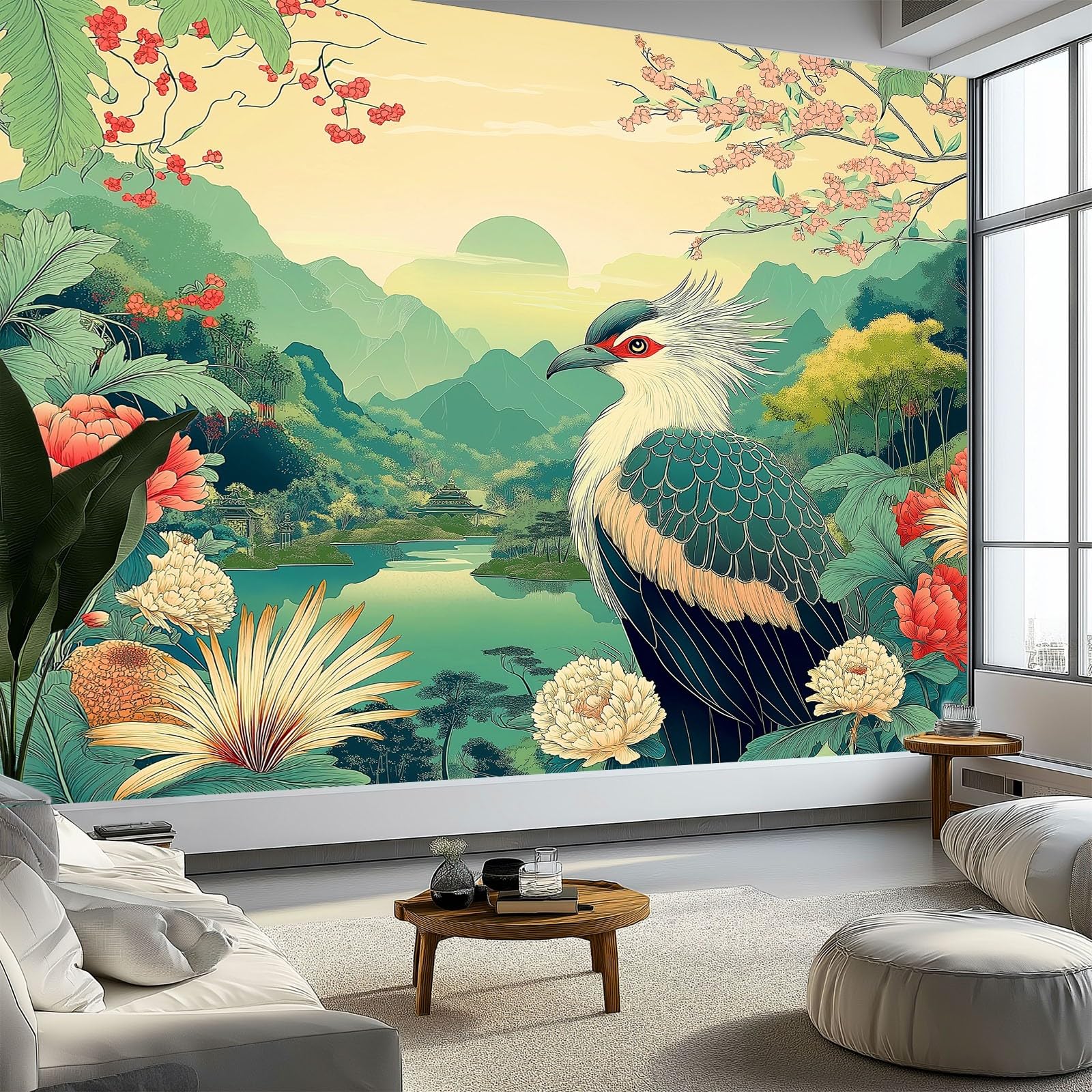 Papier peint panoramique turquoise style tradition orientale 300x210 cm