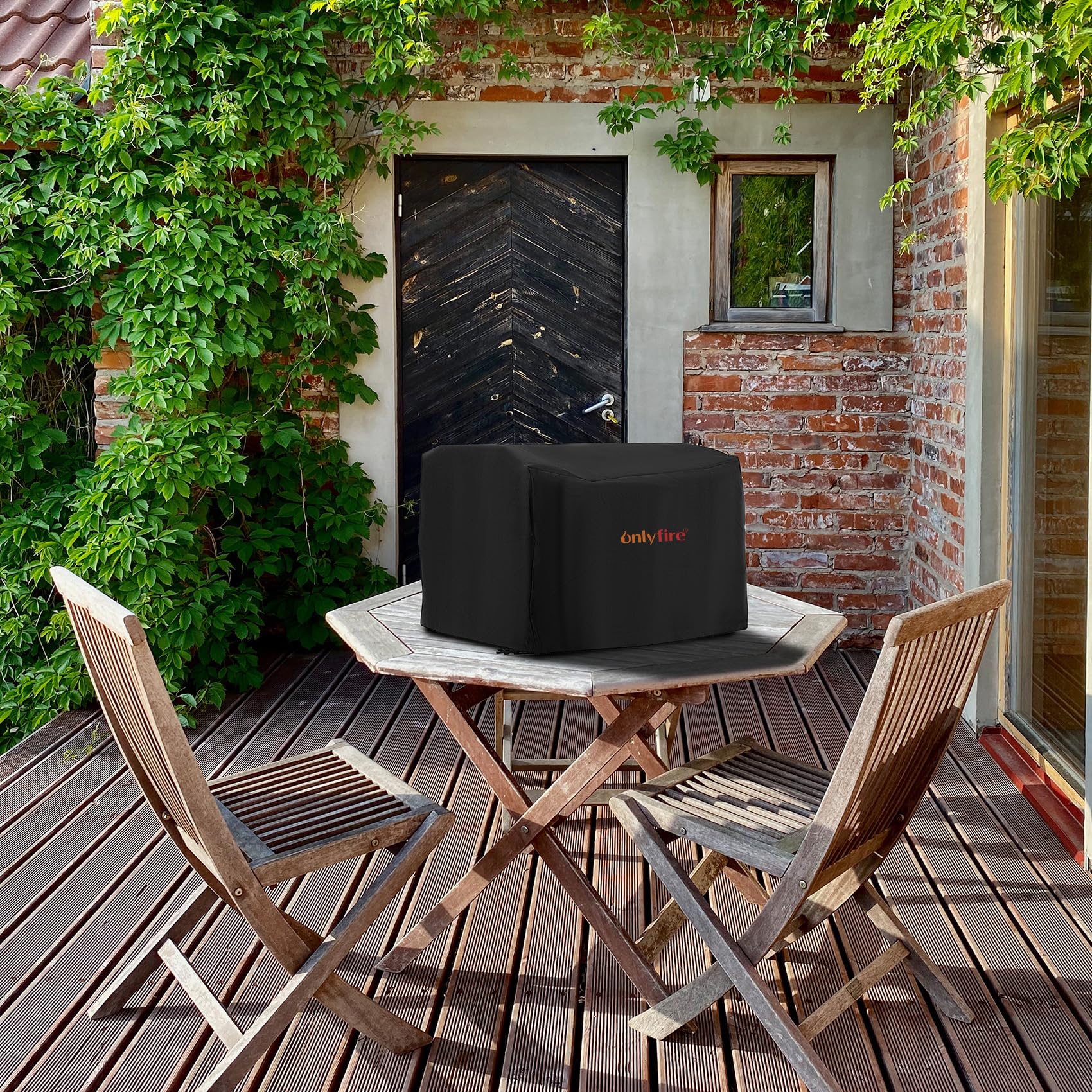 ONLYFIRE GRILLS Funda para parrilla de barbacoa para exterior, impermeable, CV702, color negro