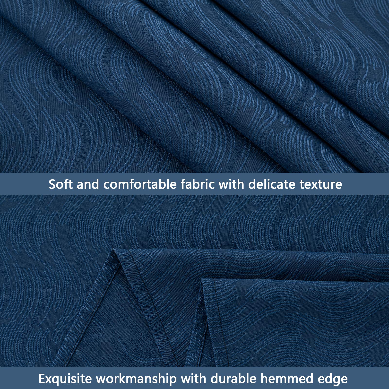 Hiasan Strukturierte Tischdecke 132x178 Cm – Wasserdicht, Knitterfrei, Hellblau, Für Innen & Außen