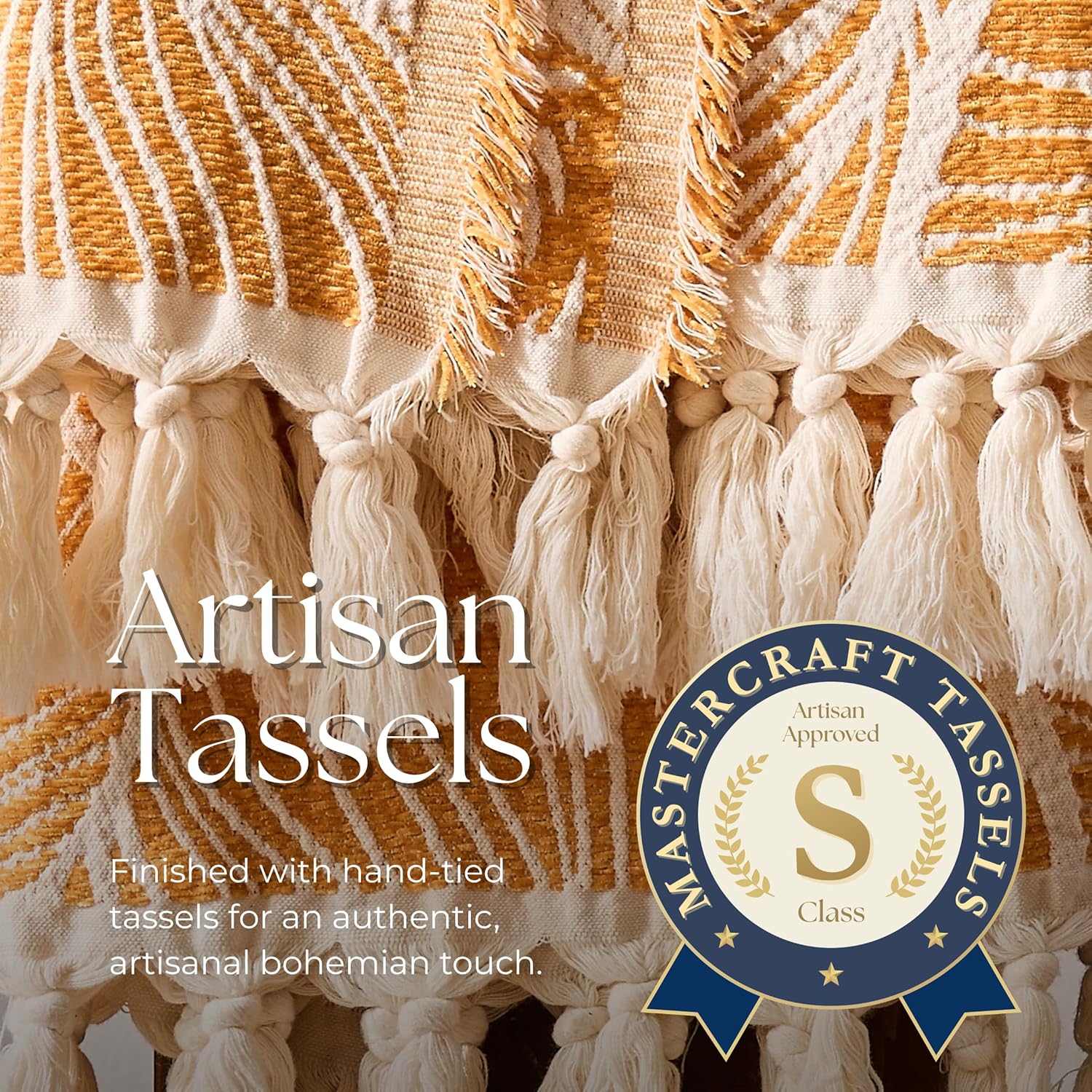 DOWN HOME Chenille Cotton Throw Blanket for Couch, Lightweight Boho Blanket for Bed Sofa Chair Living Room Outdoor Soft Woven Decorative Blanket with Tassel Gift Orange Leaves 55"x60" - Image 5