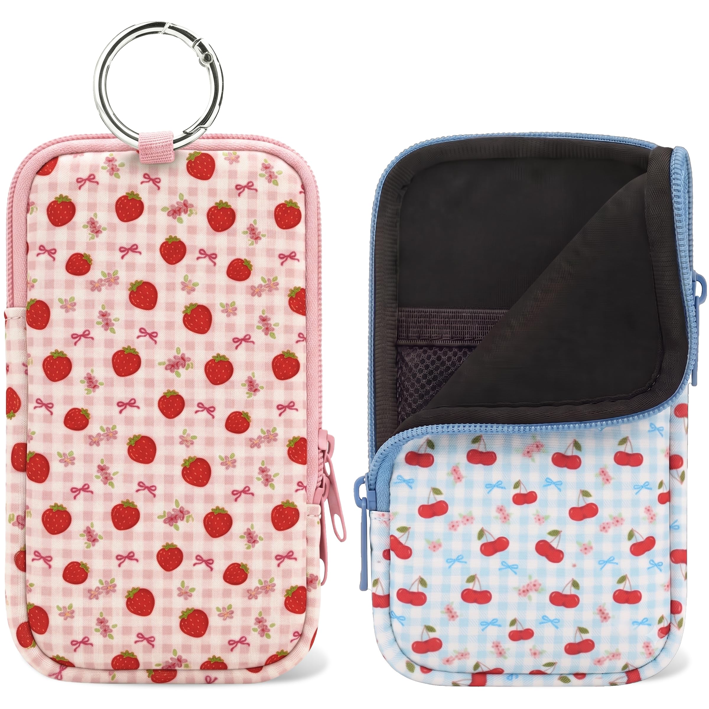 2PCS Tampon Holder Zipper Pouches Portable Period Bags (Fruit)