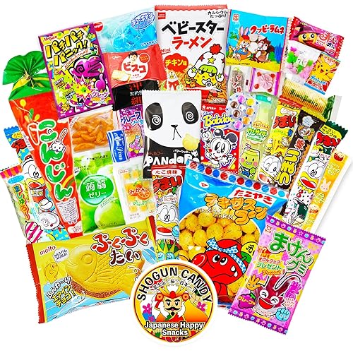 SHOGUN CANDY a 32 piece collection of assorted Japanese snacks and candy gift for Japanese sweets box