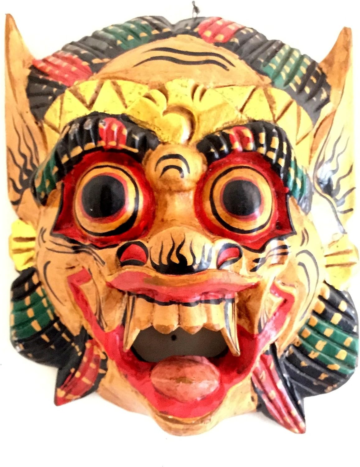 OMA® Barong Mask Protection Mask Statue Good Luck Fortune African Bali Mask FEDERAL TRADEMARK LOGO ON MASK
