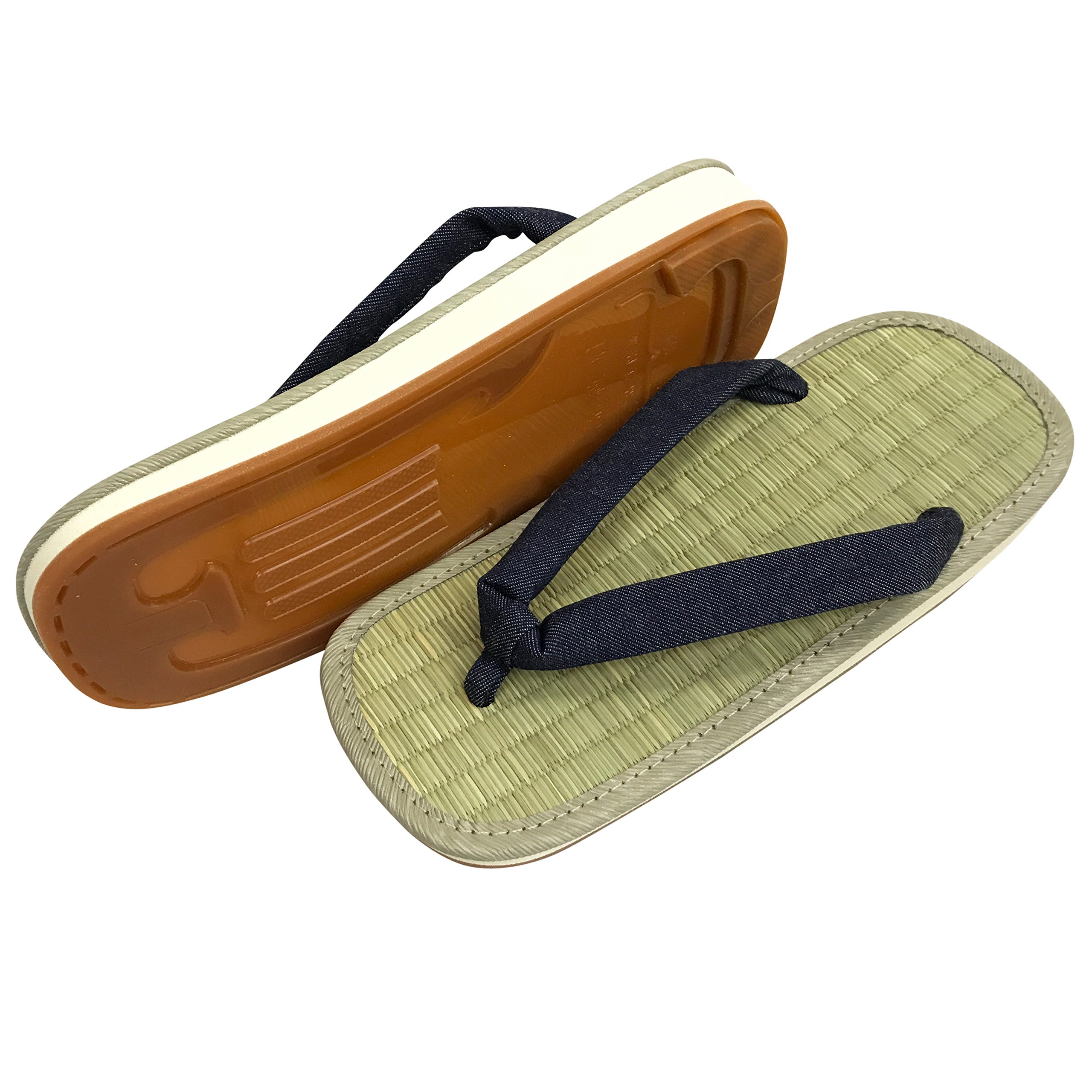 EdotenMade in Japan setta Sandals. Rush Grass Amezoko Rubber Sole. Dyed Thong.