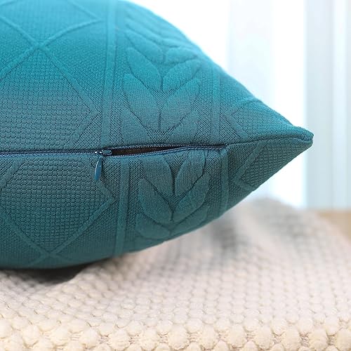 Miniatura 3 de Uhomy 2 paquetes de fundas de almohada decorativas de pavo real de 24 x 24 pulgadas, funda de cojín suave de lujo artística moderna para decoración