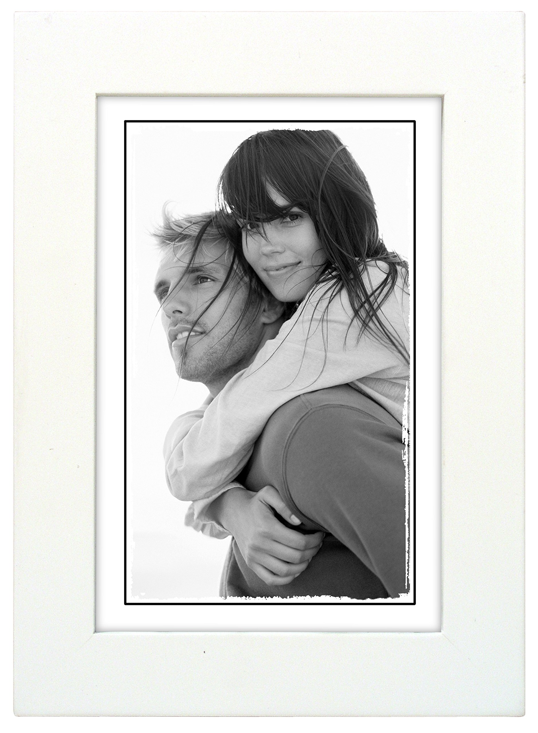 Malden Expressions Picture Frame – Holds 4x6 Or 5x7 Photos, Gray Rustic Finish With Silver Accents & Easel Back