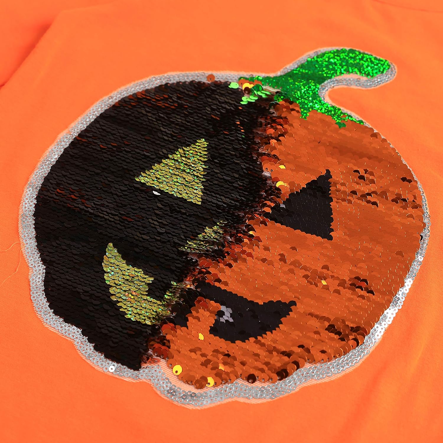 HH Family ハロウィンシャツ キッズ用 フリップスパンコール パンプキンTシャツ ガールズ ボーイズ Tシャツ コスチューム