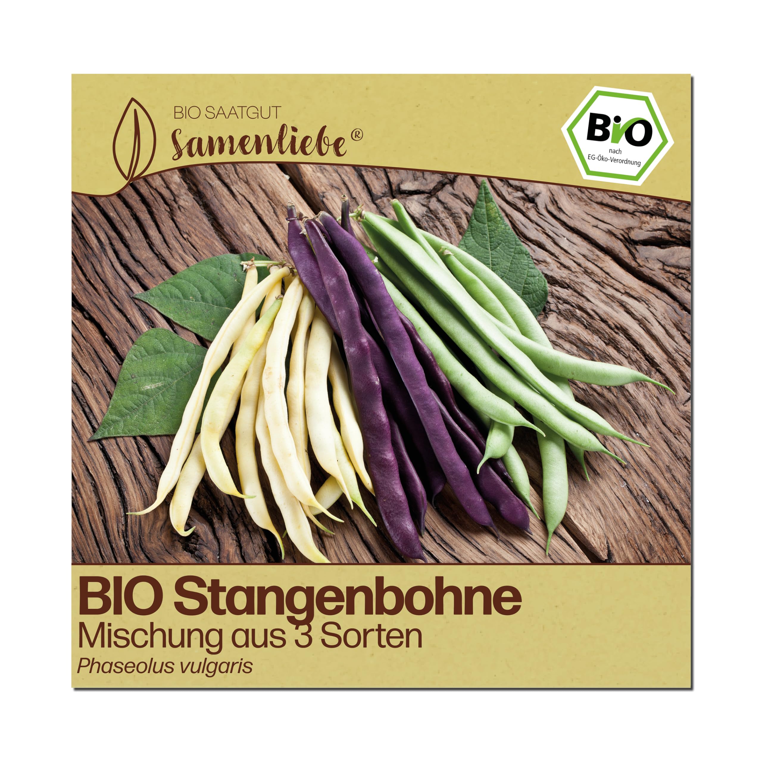Samenliebe BIO Stangenbohnen Samen | Bohnen Mischung aus 3 Sorten - bunter Mix - samenfestes BIO Saatgut