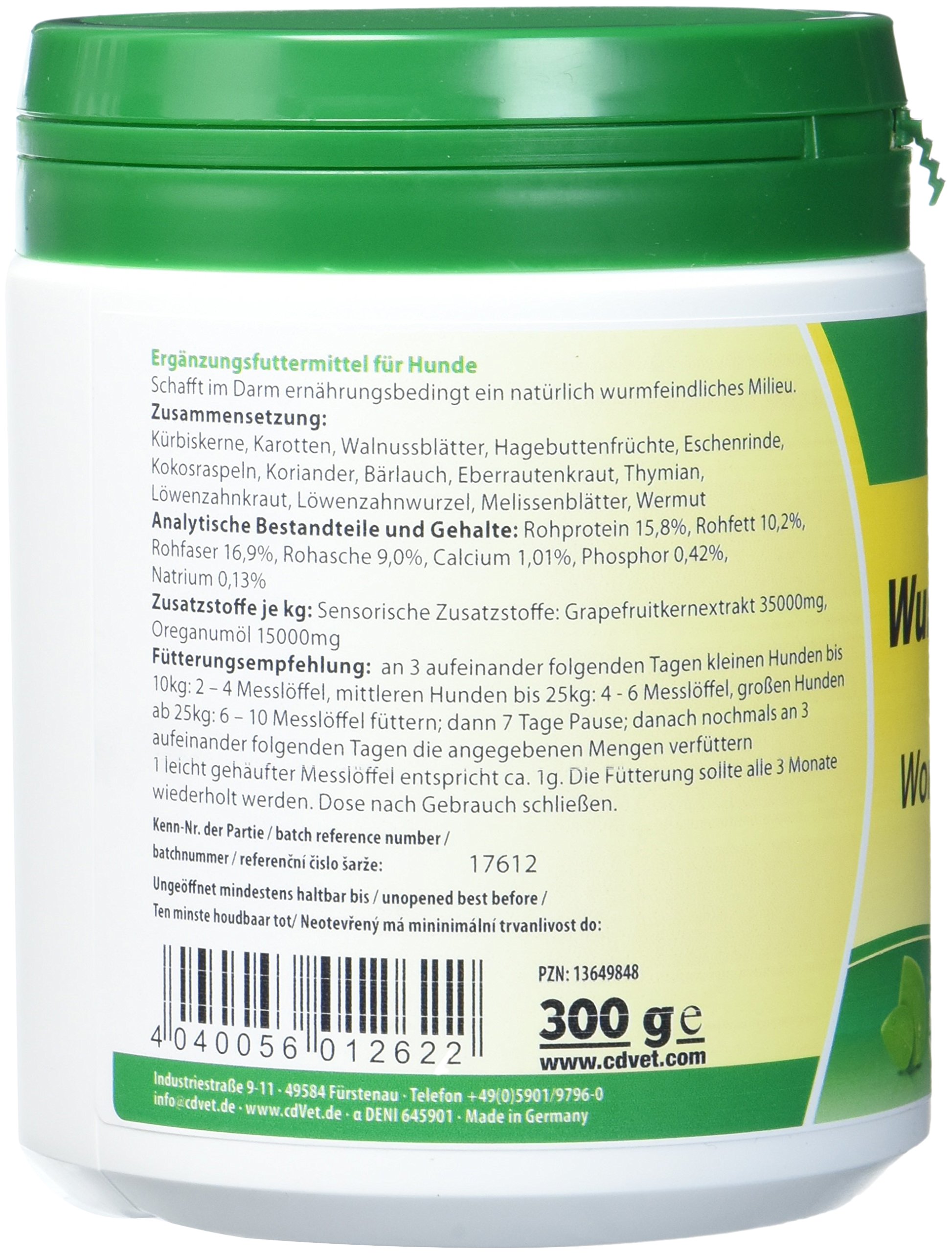cdVet Ver-o-Vet Forte Chien 300g mélange d'herbes Naturelles pour Soutenir la Population Excessive de vers