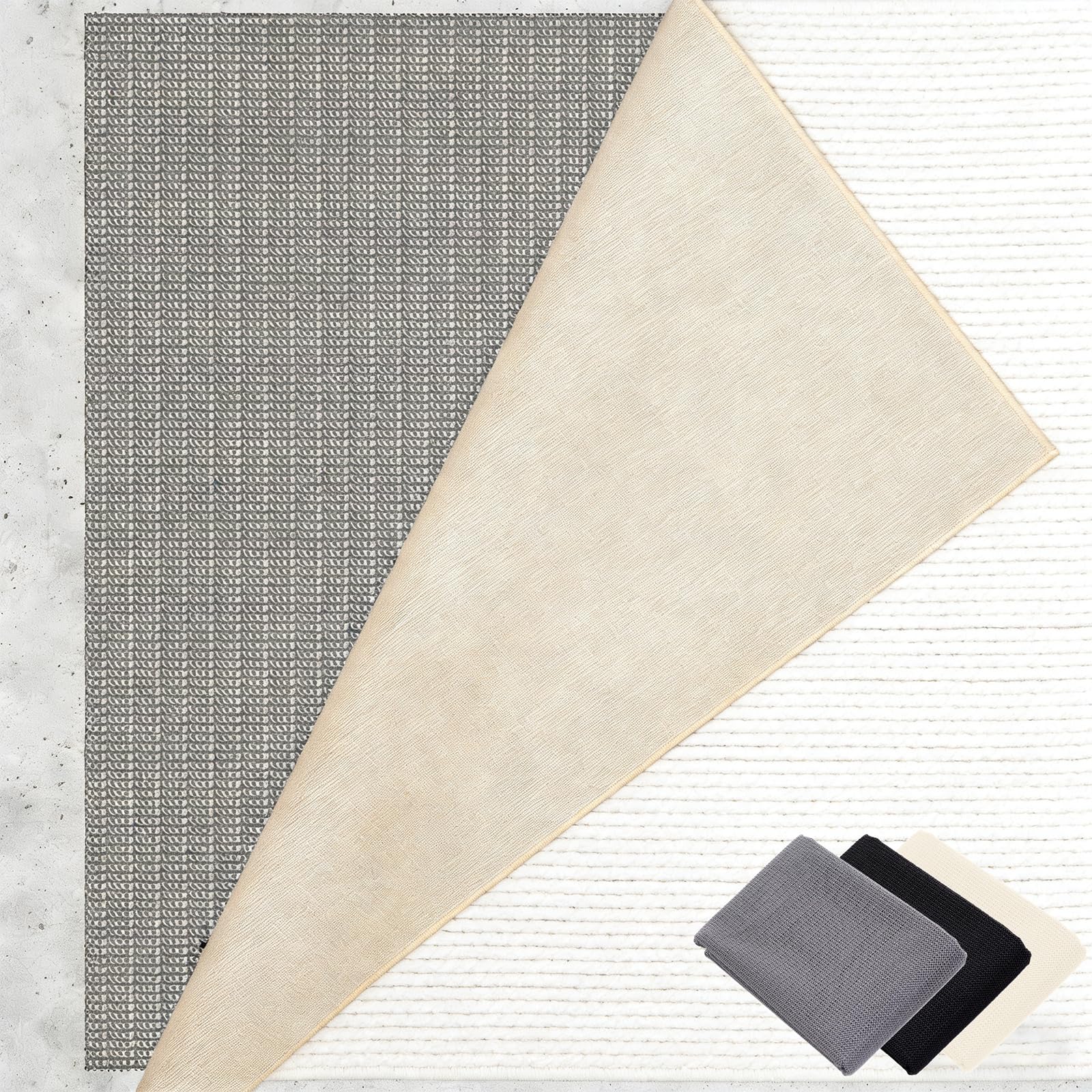 Sottotappeto Antiscivolo 225 x 290 cm Riutilizzabile, Inodore, Tagliabile, Lavabile e Personalizzabile Nelle Dimensioni, Tappetino Antiscivolouniversale Perr Moquette, grigio marrone