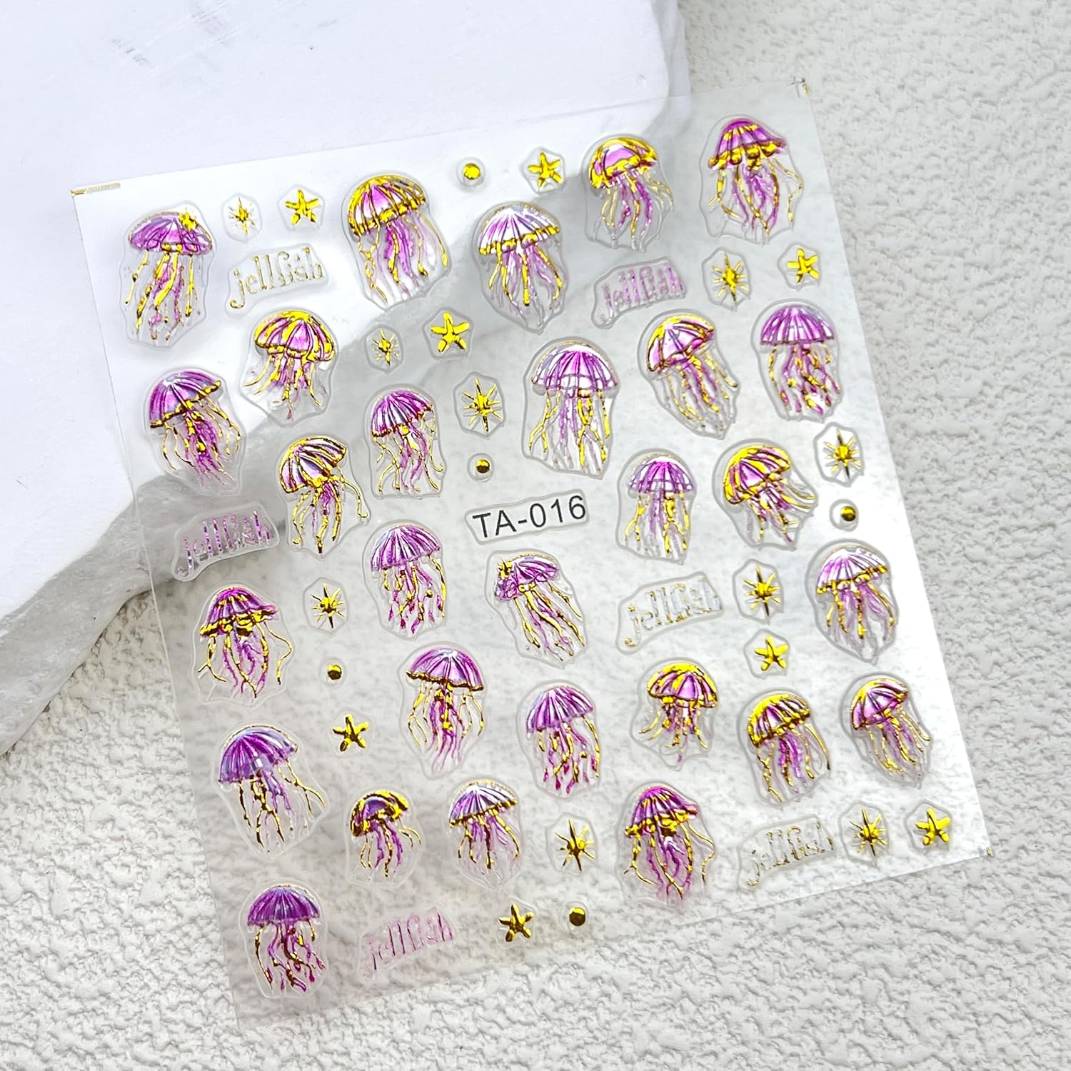 2 Sheets Summer Nail Art Stickers 5D Embossed Beach Shell Starfish Cute Dolphin Mermaid Pearl Jellyfish Designs Self Adhesive Nails Supplies Blue Summer Sea Theme Manicure Decorations for Women - Image 5