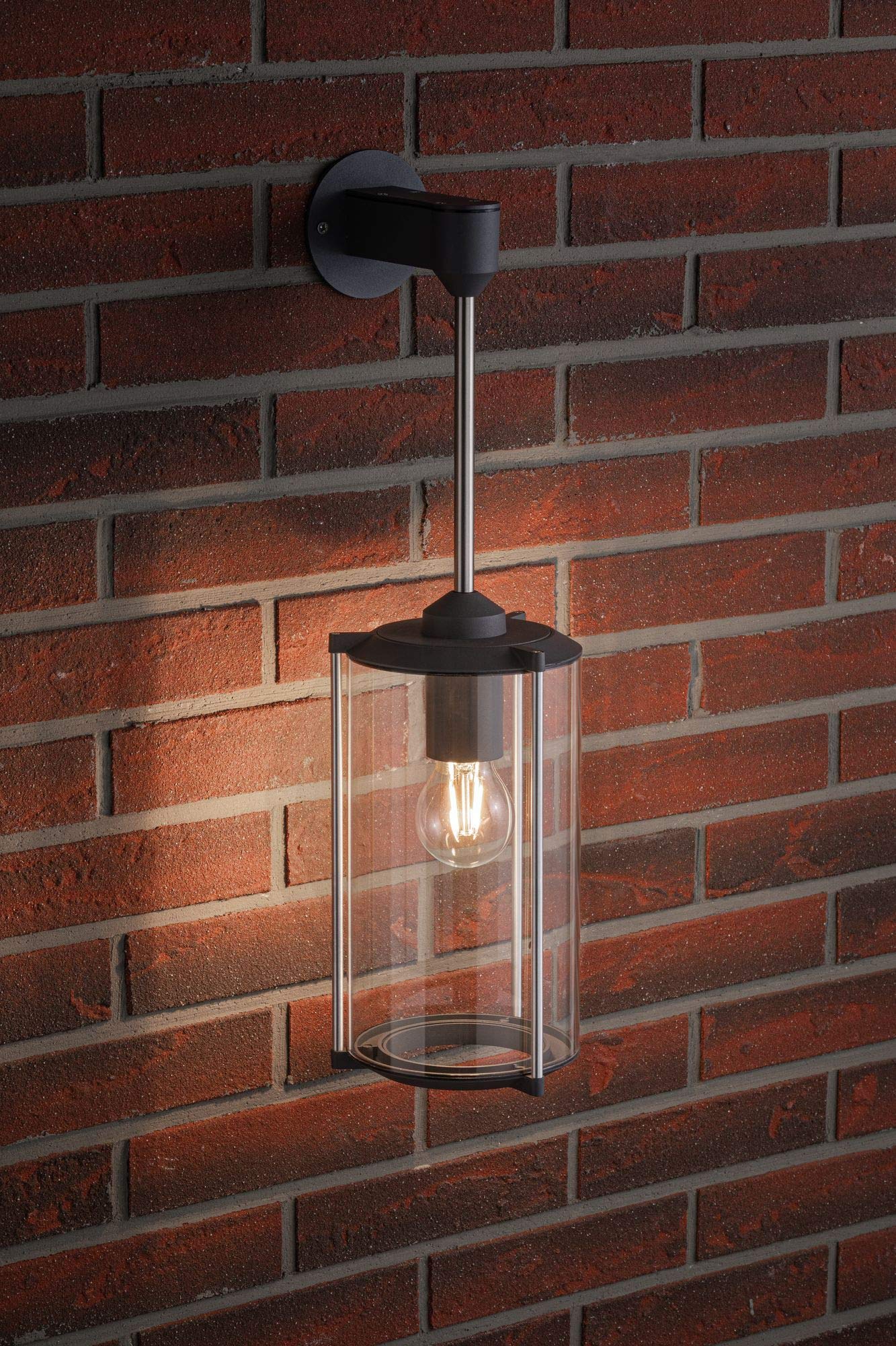 Paulmann 94281 Outdoor applique classica rotonda max. 60 Watt illuminazione per esterni grigio illuminazione da giardino vetro parete esterna E27