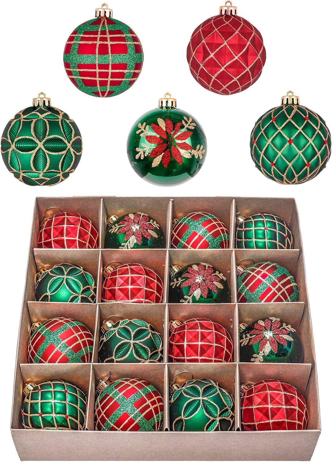 Valery Madelyn Christmas Ornaments for Christmas Tree Decorations, 16ct Shatterproof Christmas Ball Ornaments Wholesale