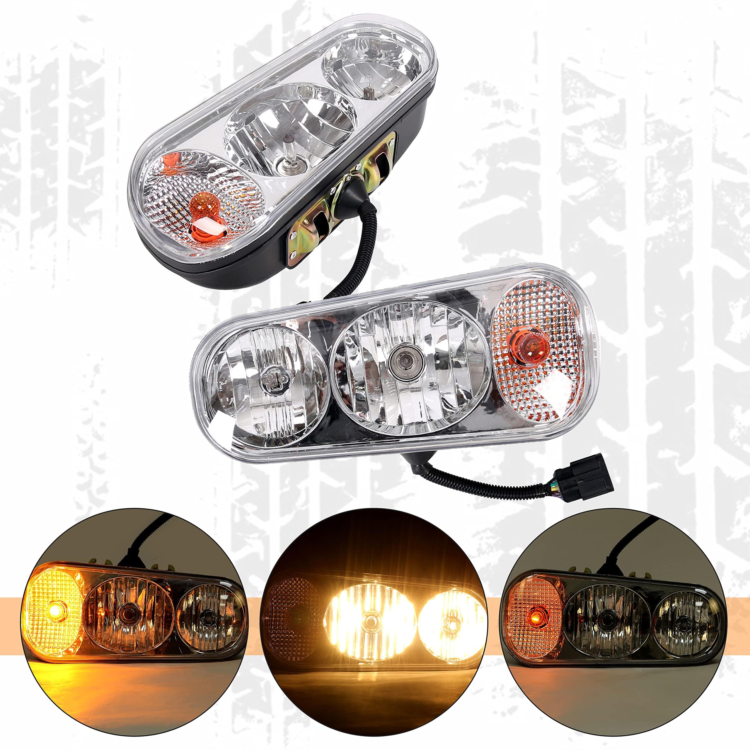 HECASA Universal Halogen Snow Plow Headlight Lamps Kit Compatible with Boss Western Meyer Blizzard Curtis, Enhanced Visibility, Long Lasting Light, Super Brightness Output - 1 Year Extra Warranty