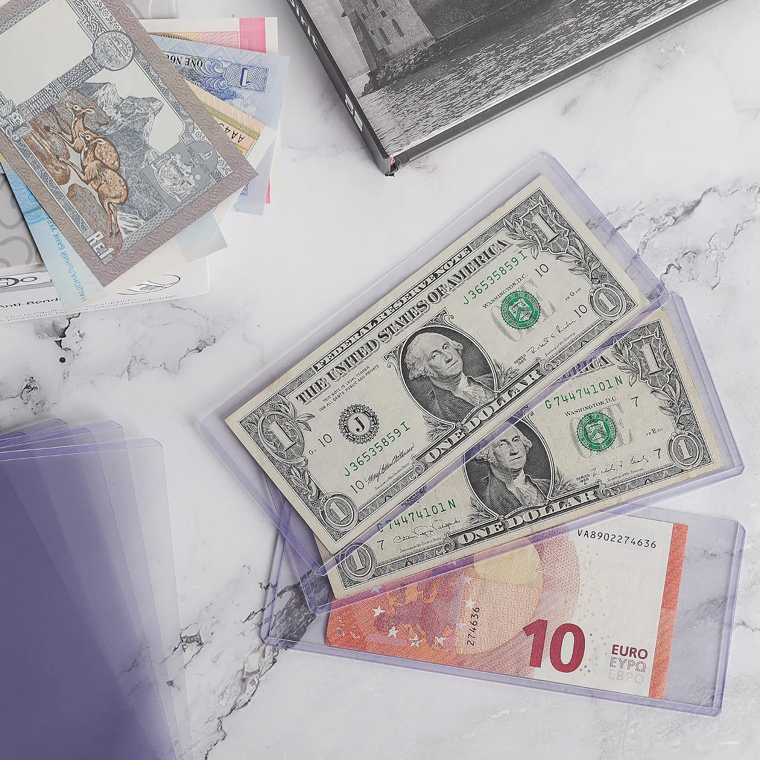 Uncle Paul 60PCS Banknote Holders Top-Load Currency Money Sleeves for Bills image 5