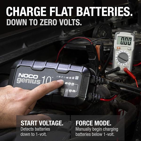 NOCO GENIUS10: 10A 6V/12V Smart Battery Charger – Automatic Maintainer, Trickle Charger & Desulfator with Overcharge Protection & Temperature Compensation – For Lead-Acid & Lithium Batteries - 3