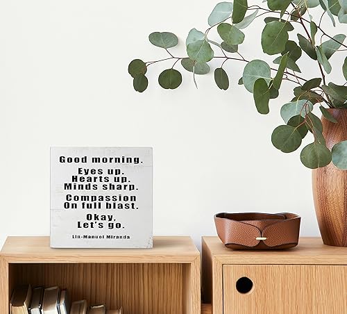 Miniatura 4 de Mtrgdn Lin-manuel Miranda Quote Good Morning Eyes Up Hearts Up - Caja de madera para decoración de escritorio, caja de madera inspiradora,