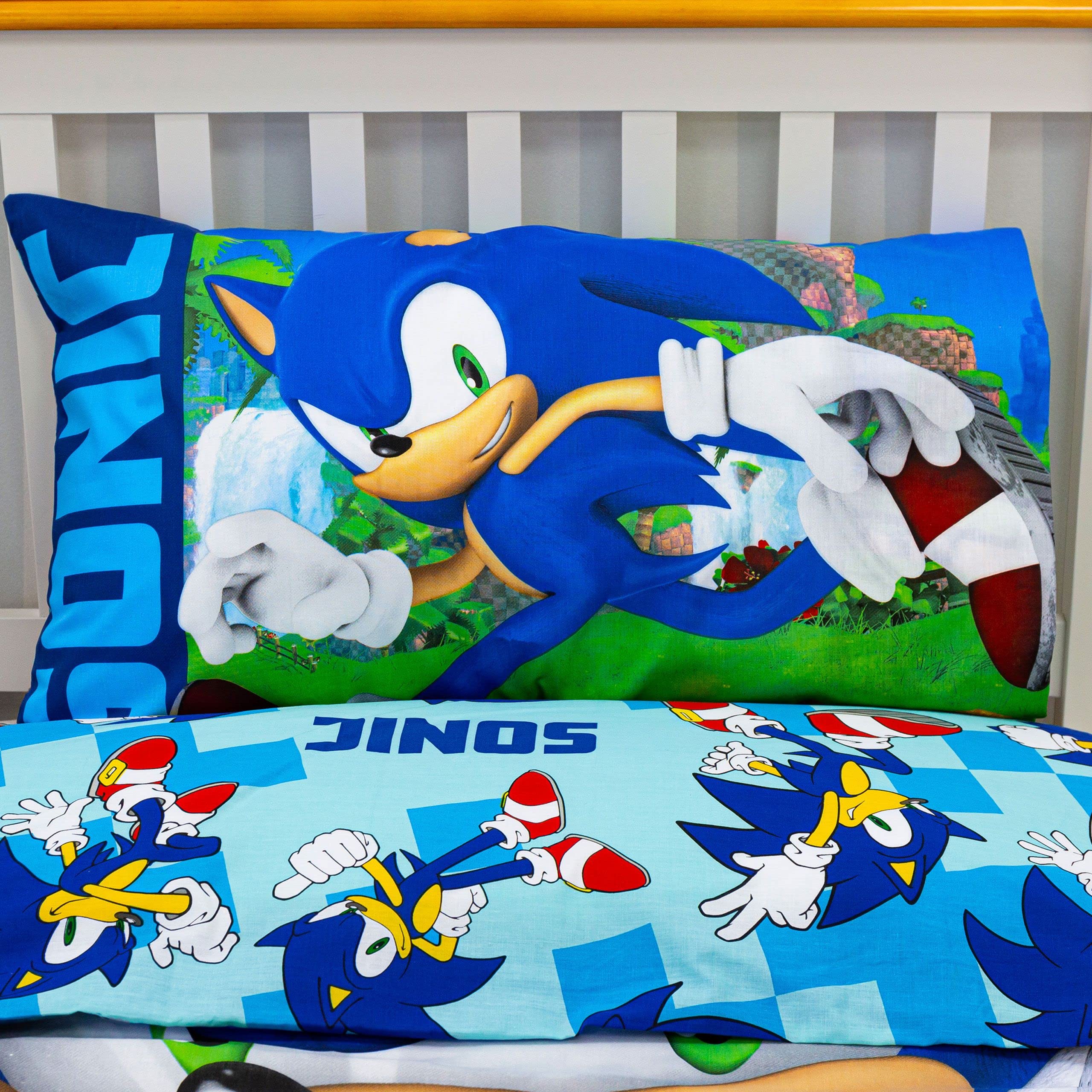 Beddengoed Sonic Le'ts Go, omkeerbaar, dekbedovertrek 140 x 200 cm kussensloop 65 x 65 cm, polykatoen