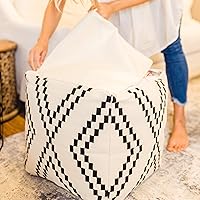 Vista 5 de Funda otomana bohemia sin relleno – Decoración moderna bohemia para sala de estar, niños, guardería, dormitorio – Solución de almacenamiento