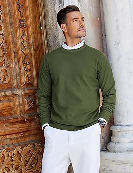 メンズウェア CREWNECK PULLOVER & SLIM LONG PANTS Amazon.com: COOFANDY Mens Crewneck Pullover Sweater Long