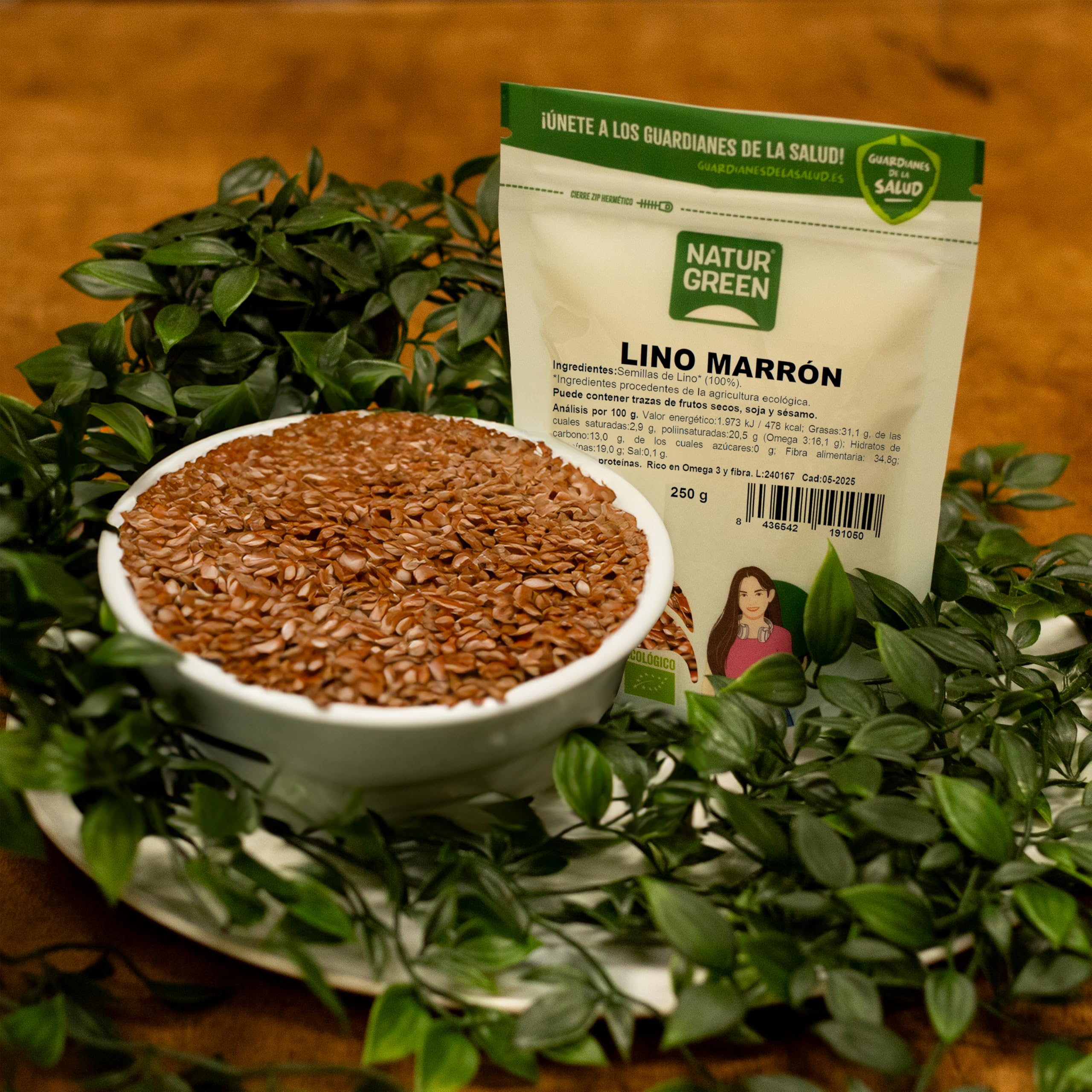 NaturGreen - Semillas de Lino Marron BIO, Semillas Ecológicas, Fuente de Omega 3, Ricas en Fibra, Sin Gluten, Vegan - 225 g