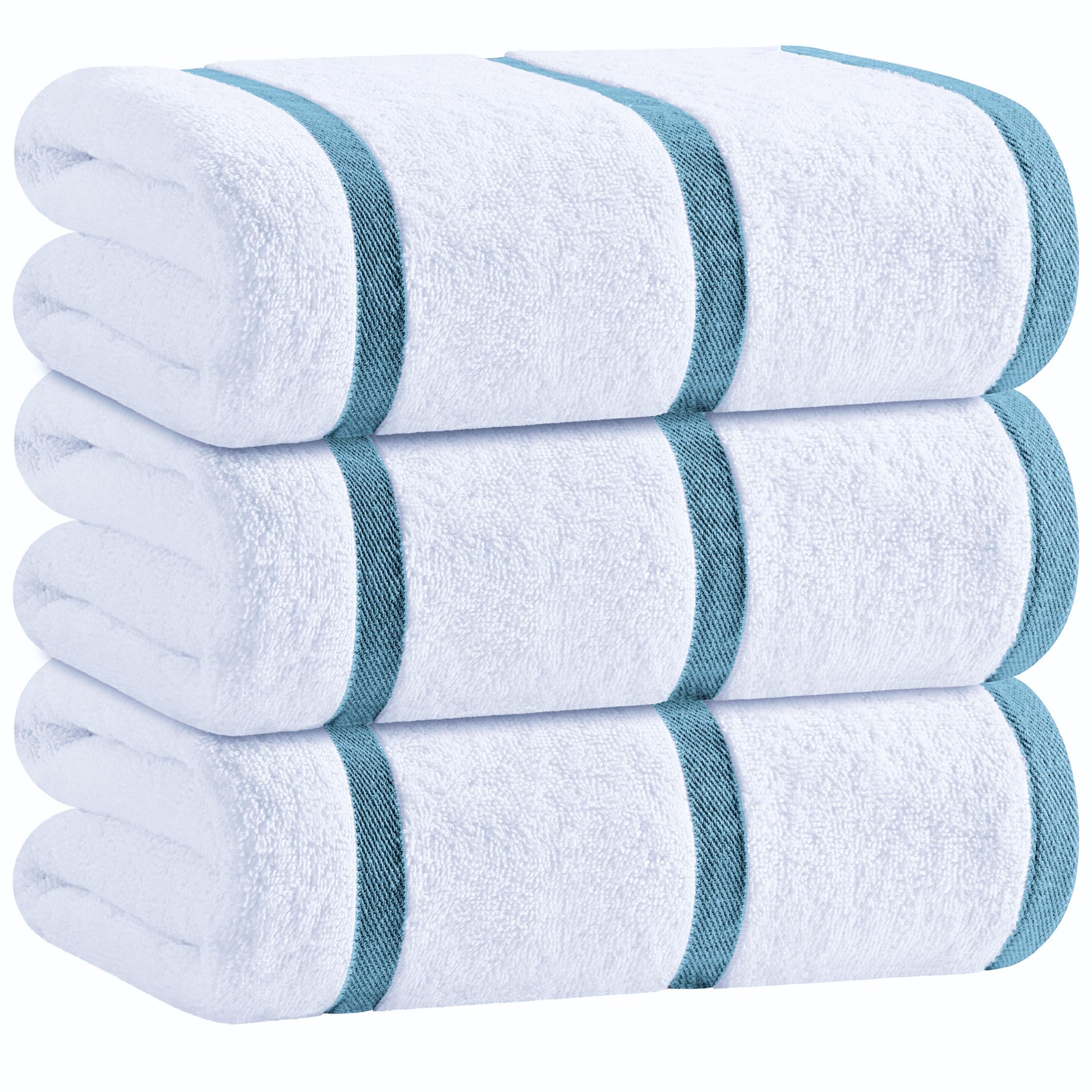 White Classic Striped Beach Towels