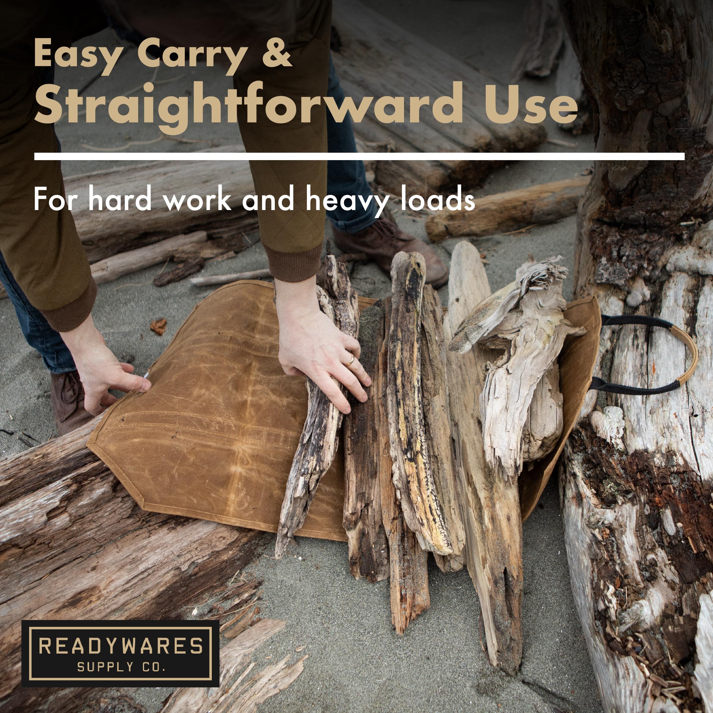 Readywares Kaminholzträger aus gewachstem Segeltuch, robust, klassisches und langlebiges Design