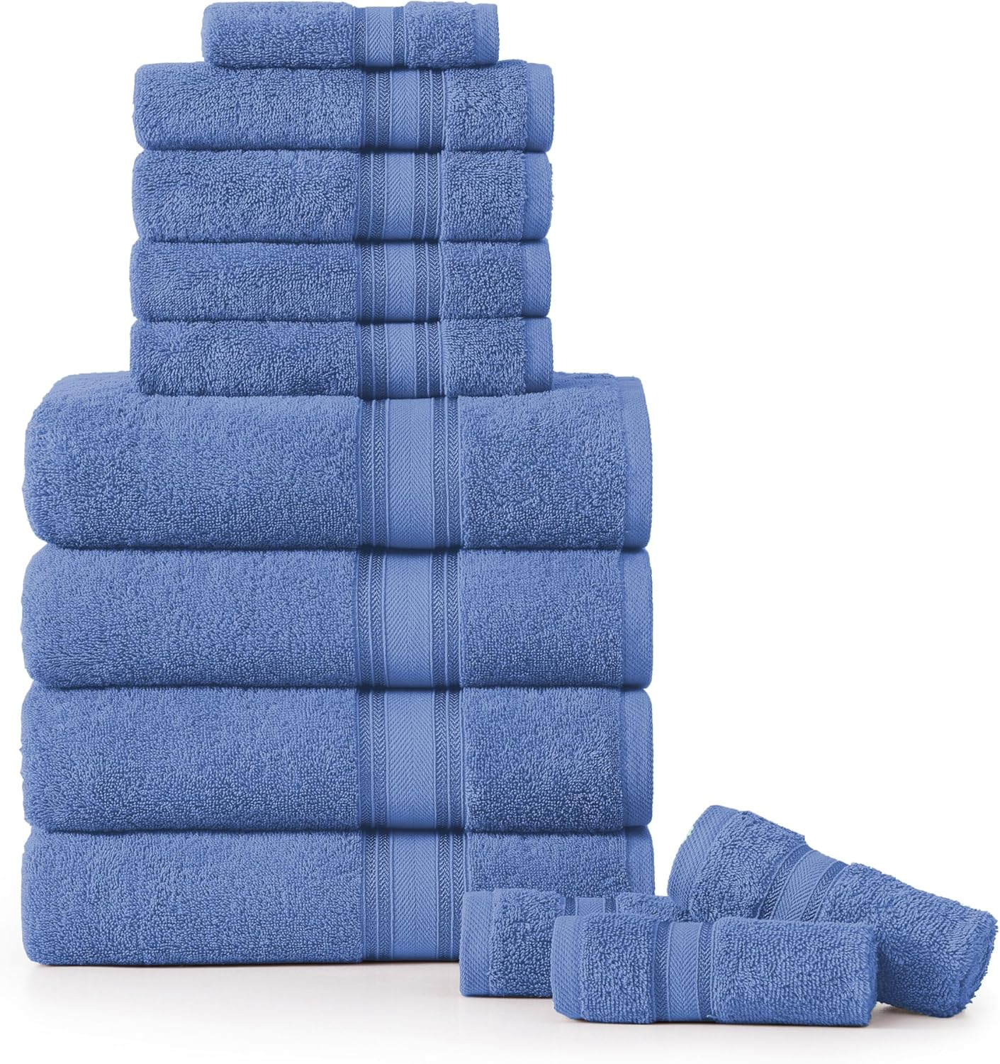 LANE LINEN Luxury Bath Towels Set – 12 Piece Set, 100% Cotton Bathroom Towels, Zero Twist, Quick Dry Shower Towel, Absorbent Bath Towel, 4 Bath Towels, 4 Hand Towels, 4 Wash Cloths – Cerulean Blue LANE LINEN Luxury Bath Towels Set – 12 Piece Set, 100% Cotton Bathroom Towels, Zero Twist, Quick Dry Shower Towel, Absorbent Bath Towel, 4 Bath Towels, 4 Hand Towels, 4 Wash Cloths – Cerulean Blue