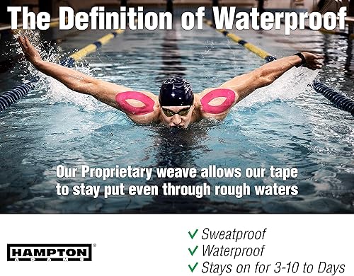 Miniatura 35 de Cinta de kinesiología – sin látex, elástica, resistente al agua de 16 ft, cinética sin cortar, cinta kinesiológica para dolor de rodilla, codo