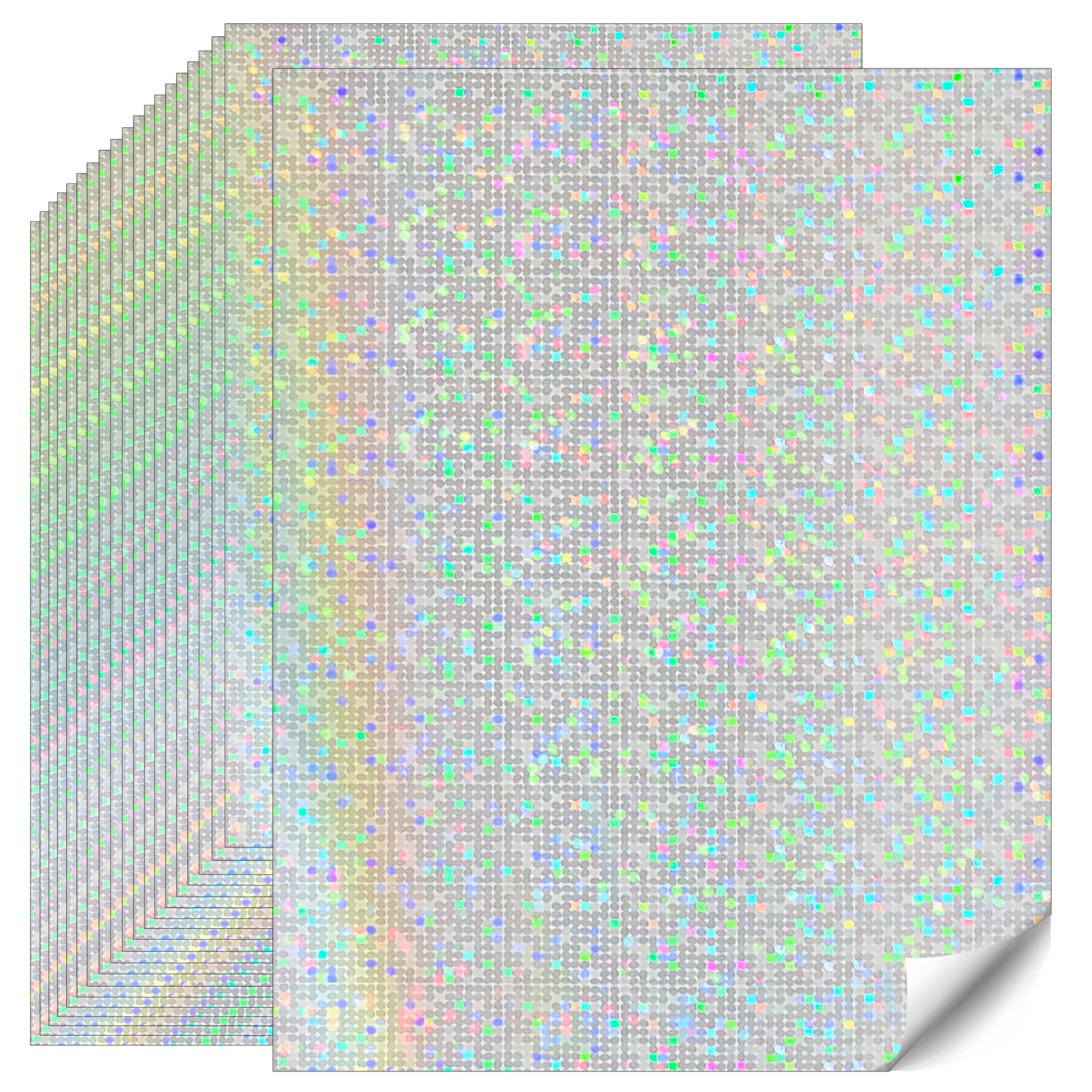 Erilano Holographic Silver Cardstock Paper 20 Sheets, 8.5x11 Inch Premium 92lb/250GSM Glitter Iridescent Mirror Paper for Invitations, DIY Crafts,