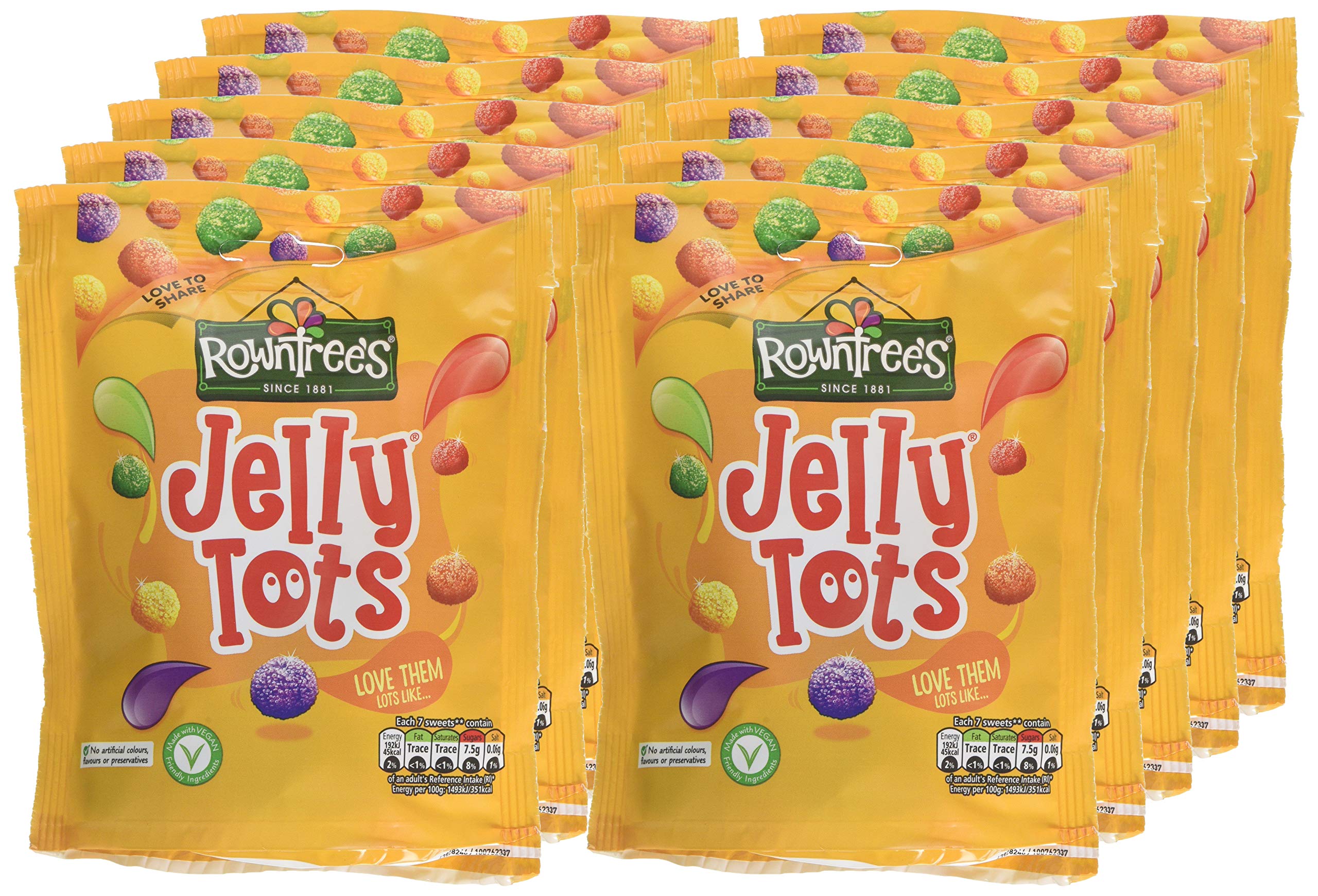Rowntrees Jelly Tots Sweets Sharing Bag 150 g (Pack of 10) Buy Online