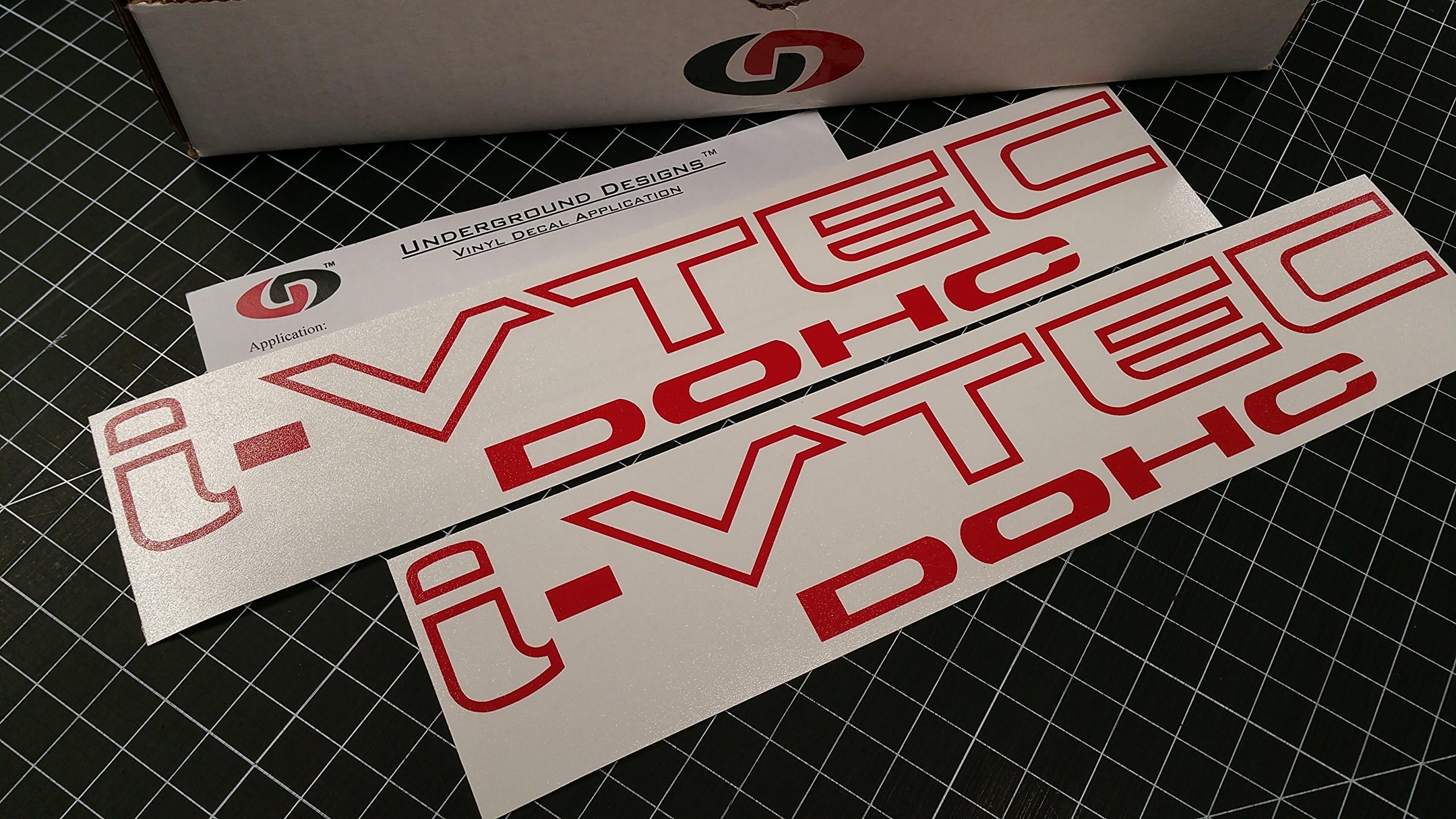 I VTEC DOHC 12" (Pair X2) Vinyl Decal Sticker Import Tuner Gloss RED