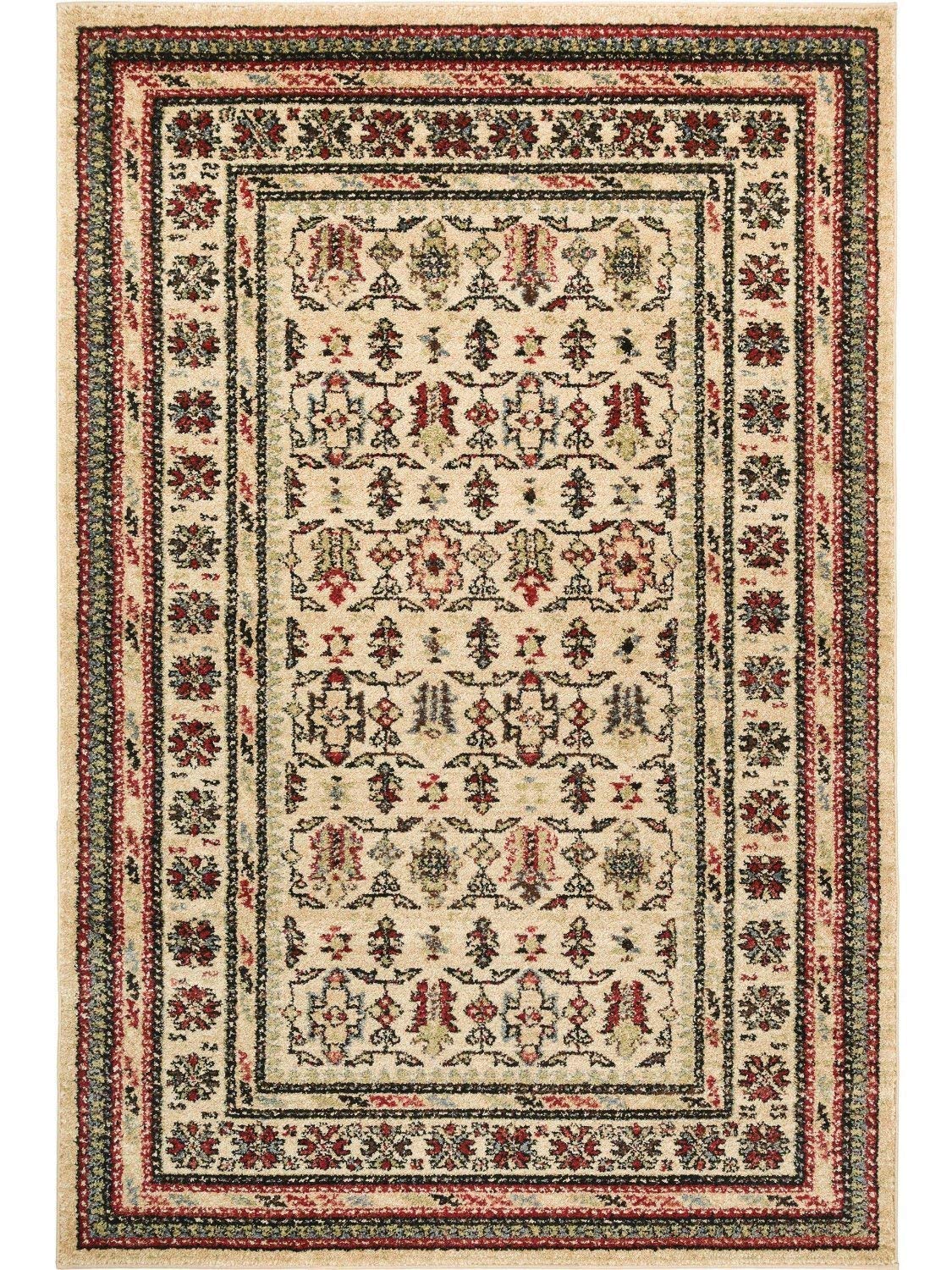 ASPECT Mashad Oriental Traditional Bordered Rug/Red-Beige (120x170cm), Polypropylene, 170 x 120 x 0.8 cm, RUG159/170