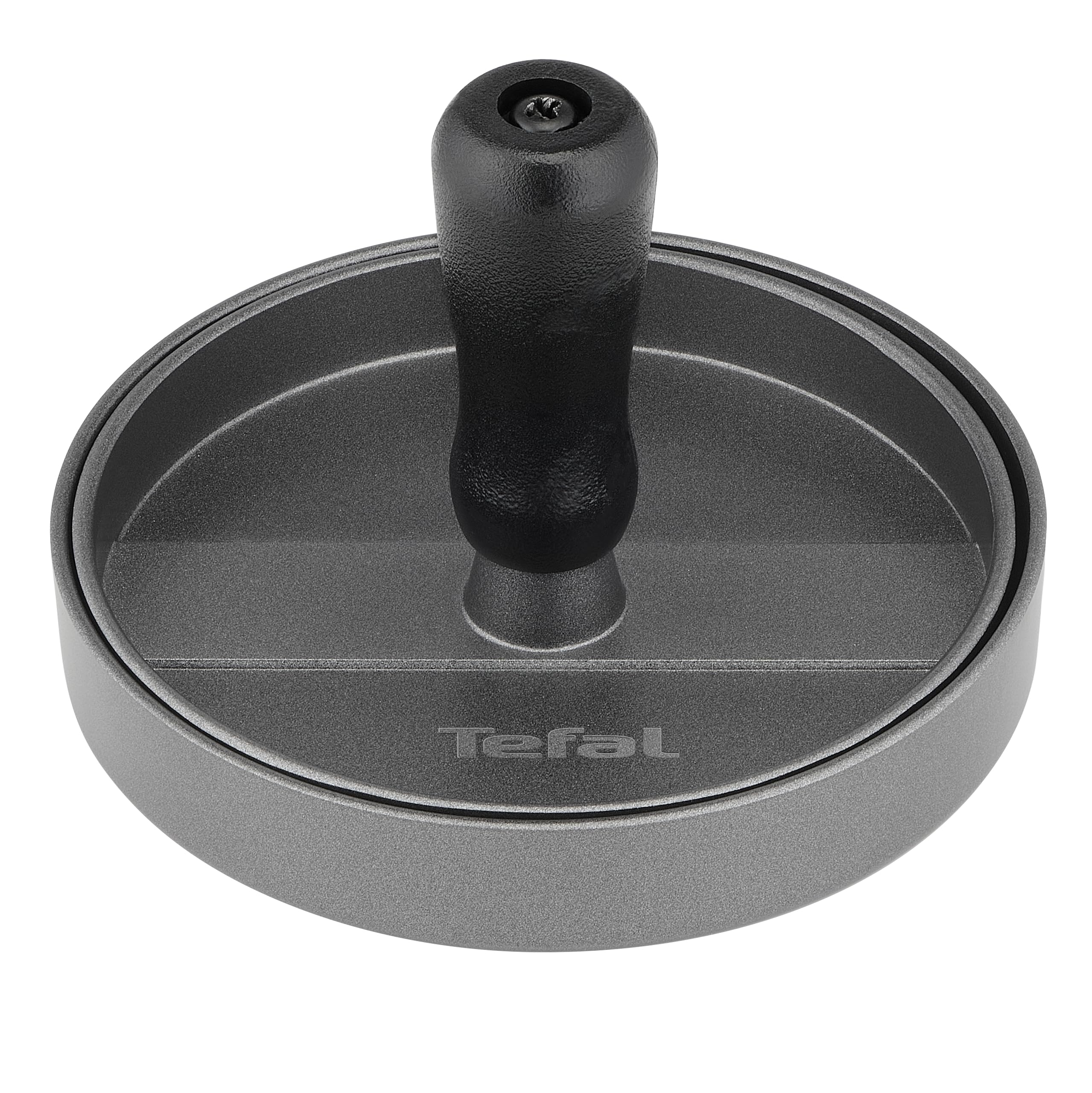 TefalK18511 Hamburger Press 12 cm for Perfect Meat, Fish & Veggie Burgers, Dishwasher Safe, Non-Stick Coating, Grill Accessories, Black/Grey