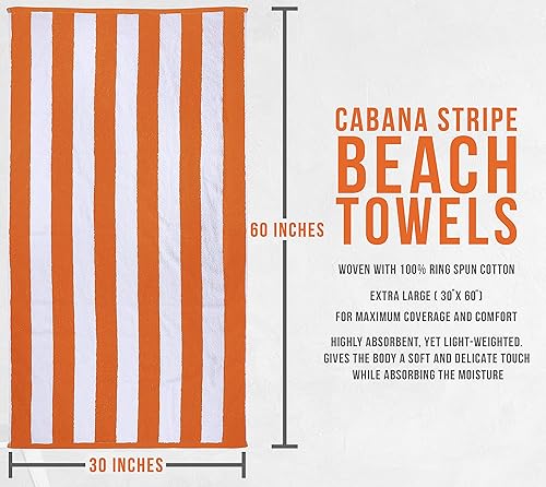 Vista 63 de Utopia Towels Cabana Stripe - Toalla de playa de gran tamaño, 100% algodón hilado en anillo, toallas de baño altamente absorbentes para la playa