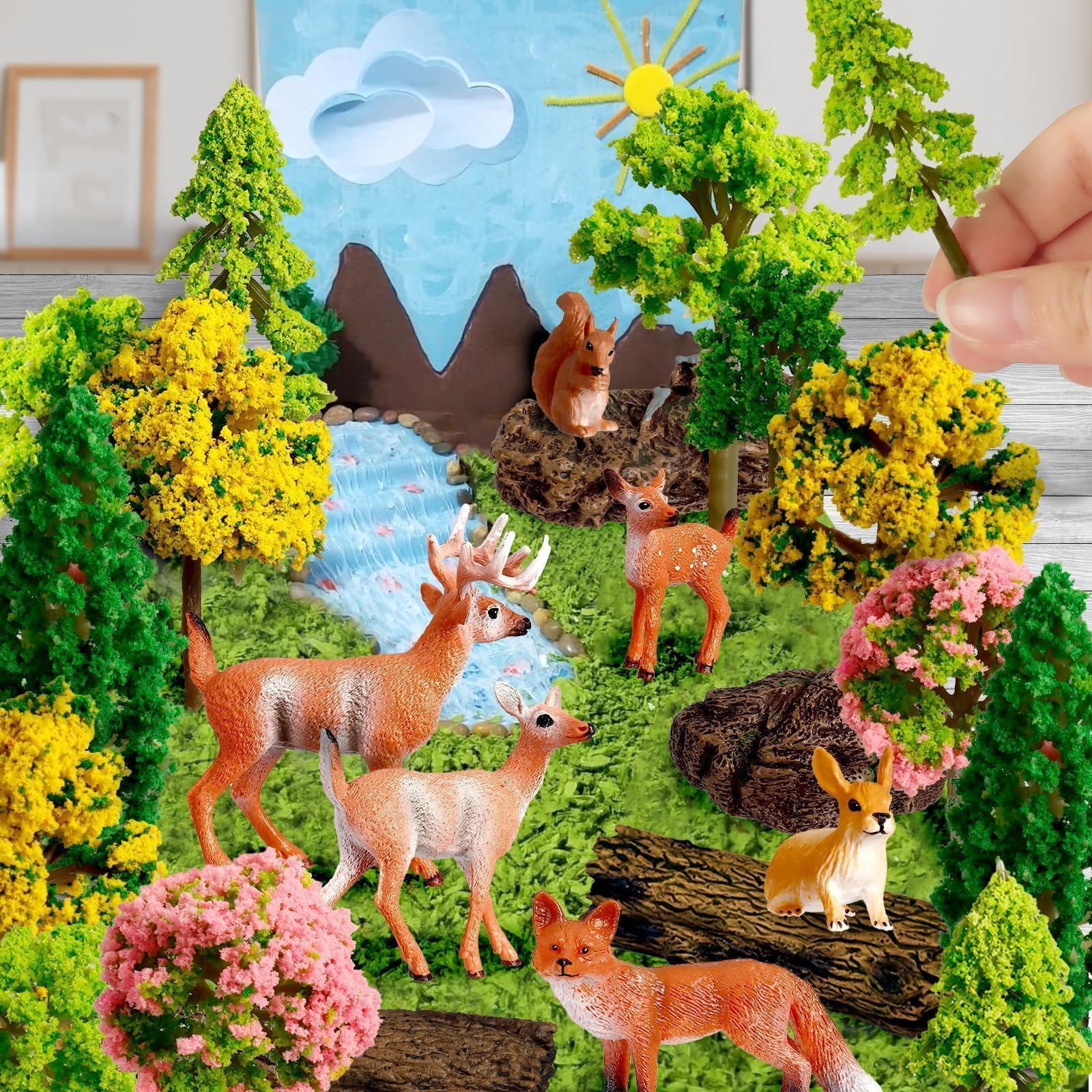 Amazon.com: Warmtree 68 Pcs Mixed Model Trees Forest Animals