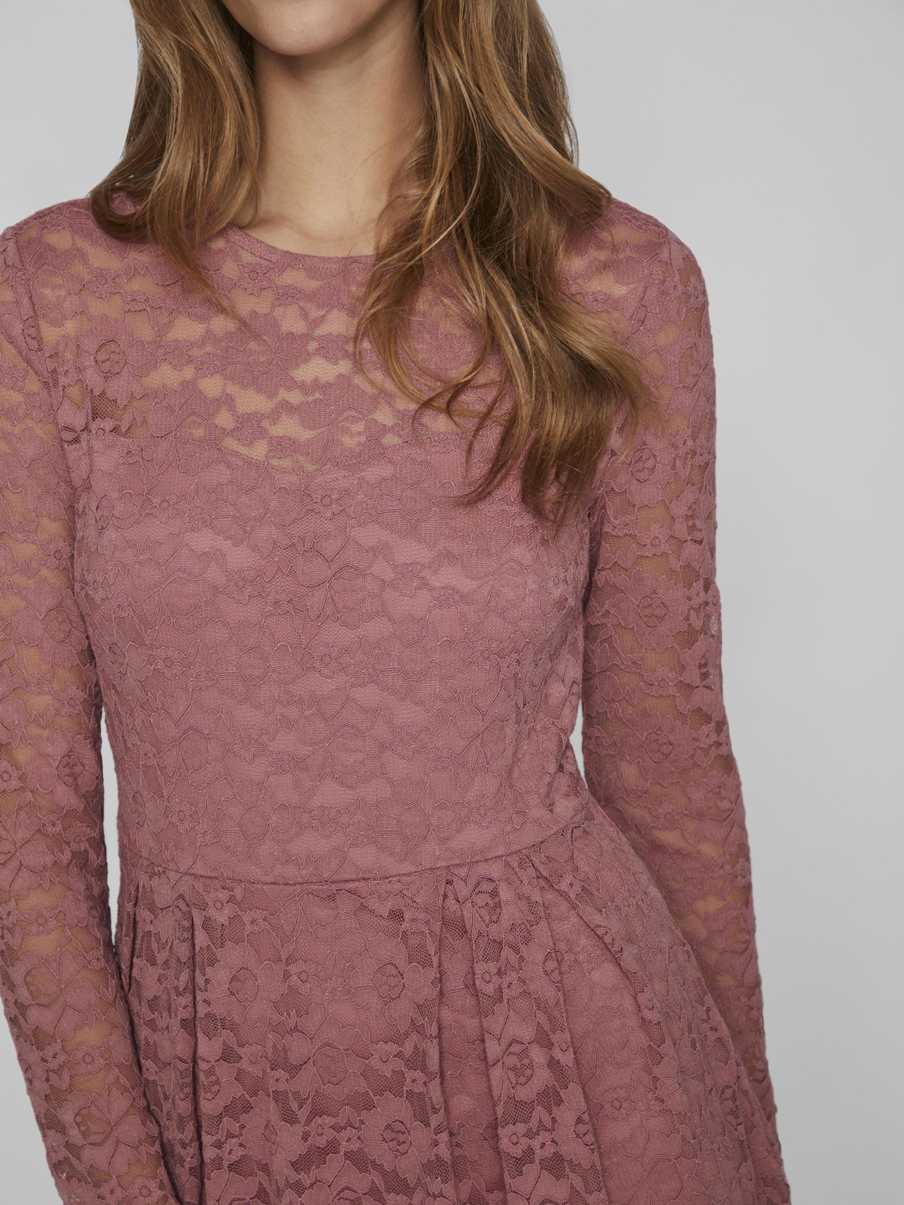 Vila Damen Vikalila L/S Lace Dress - Noos Dress