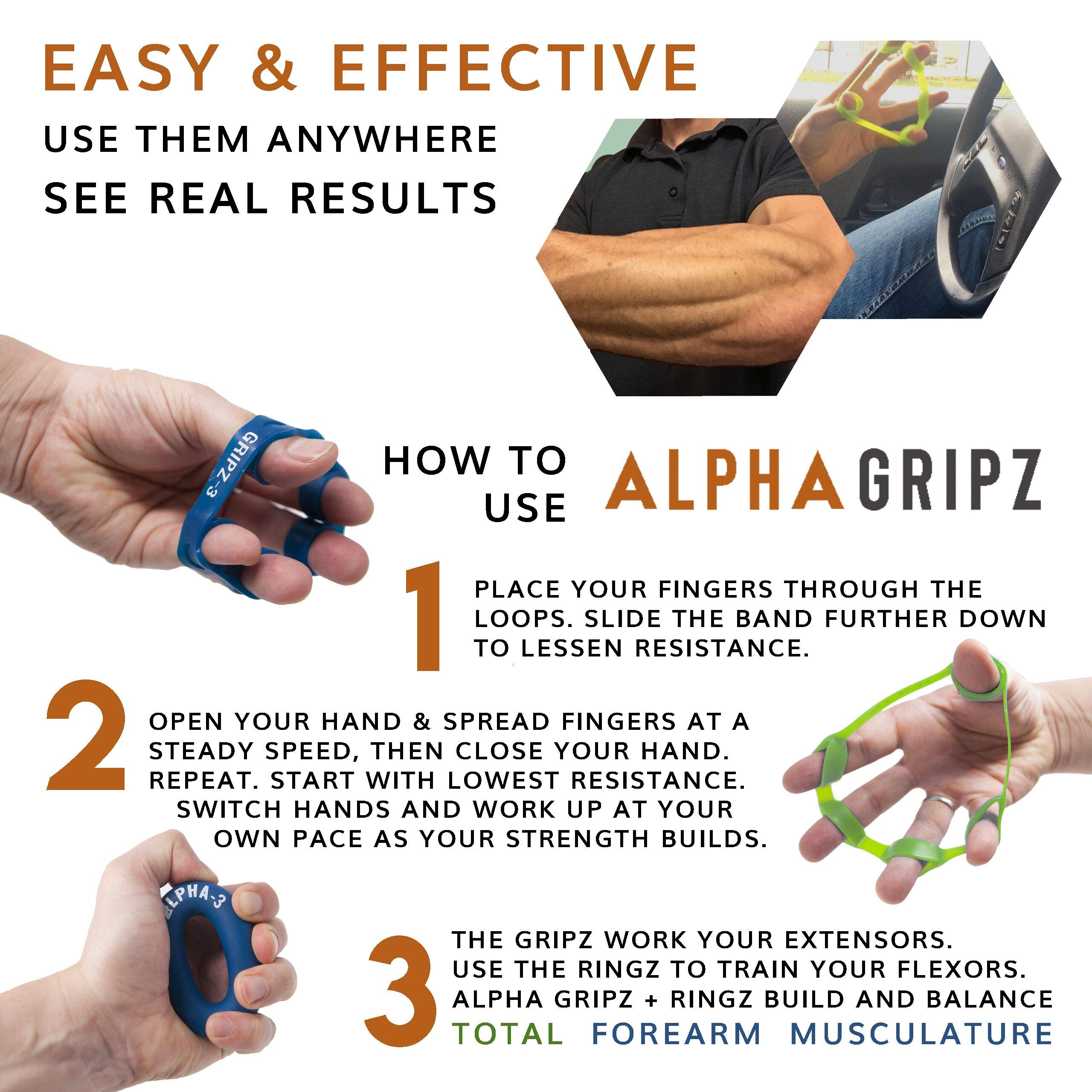 Buy ALPHA GRIPZ Original Hand Grip Extensor Trainer Strengthener