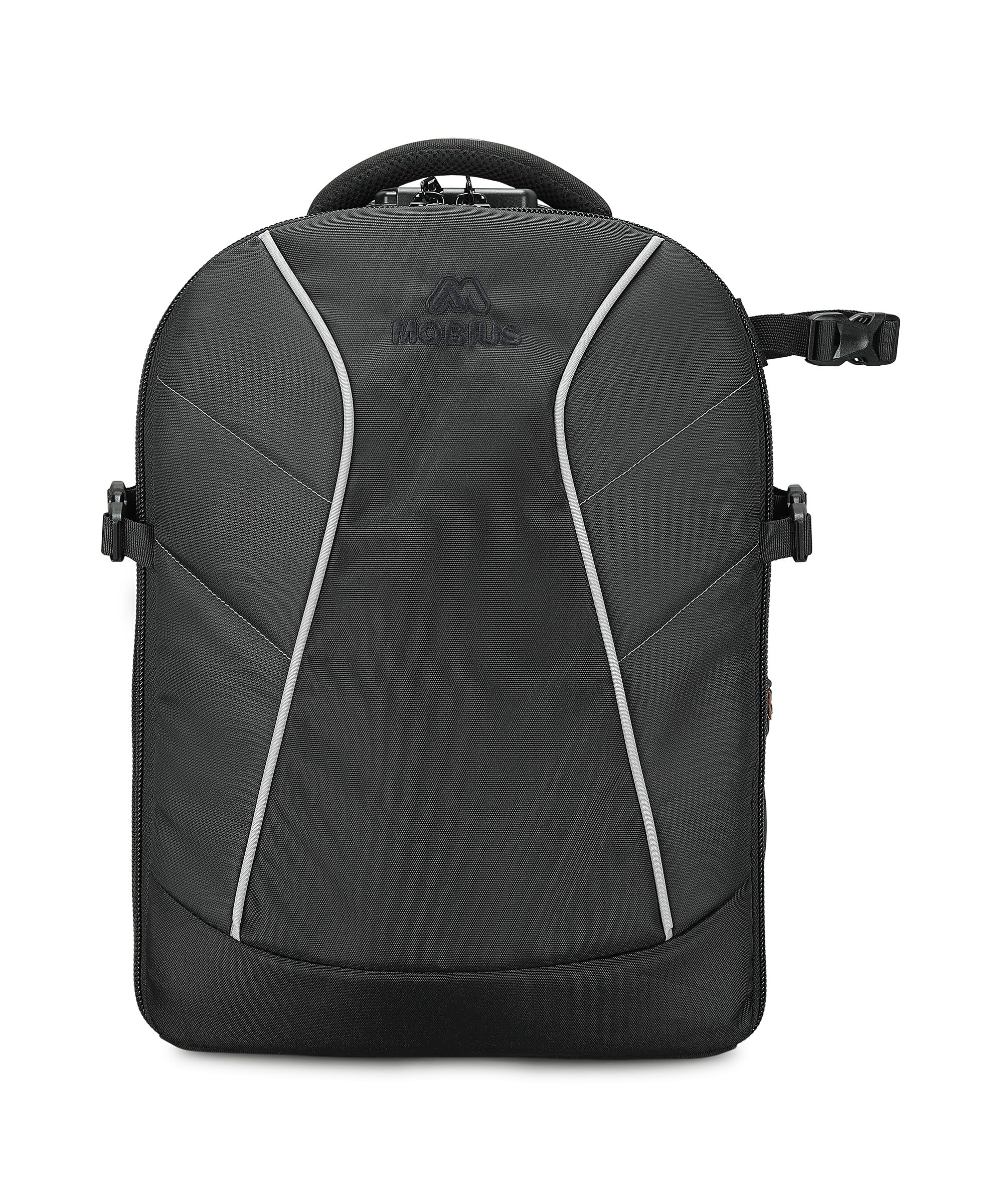 MOBIUS Mission Camera Backpack | Anti-Theft DSLR & Laptop Bag with Number Lock & Safety Flap | Fits Camera + 6 Lenses + 15.4” Laptop | Waterproof 900D PU Fabric | YKK Zippers | Raincover |-picture-35