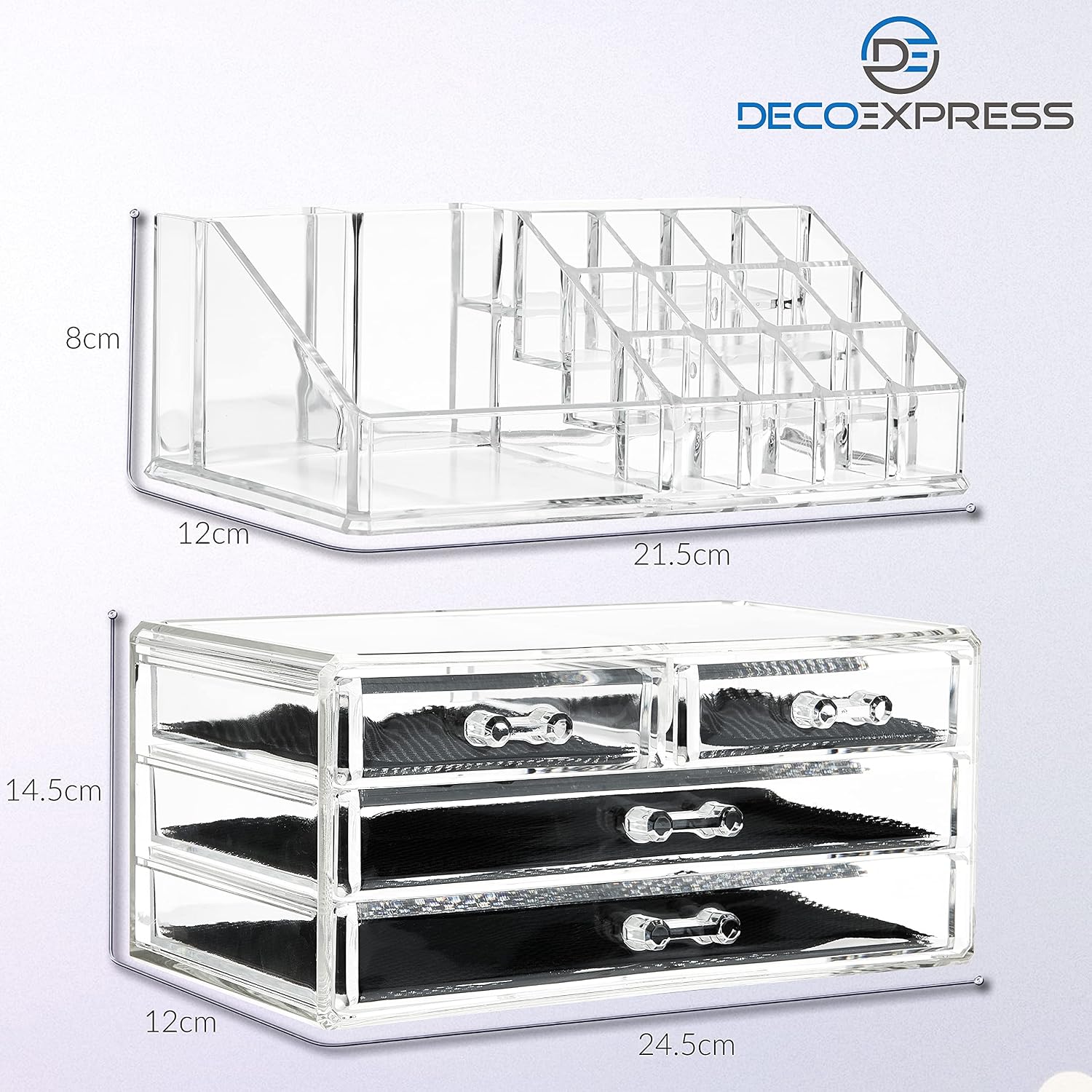 Makeup Organiser for Women Teenagers Acrylic Drawers Makeup Storage 12cm x 24cm x 22cm Clear Bathroom Bedroom Dressing Table Organiser Jewelry Beauty Skincare 4 Tier Cosmetic Storage Box image 5