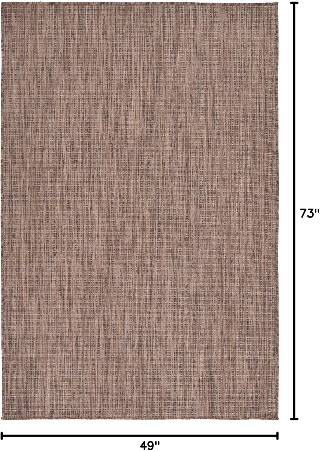 Versatile Light Brown 4' x 6' Synthetic Outdoor Rug