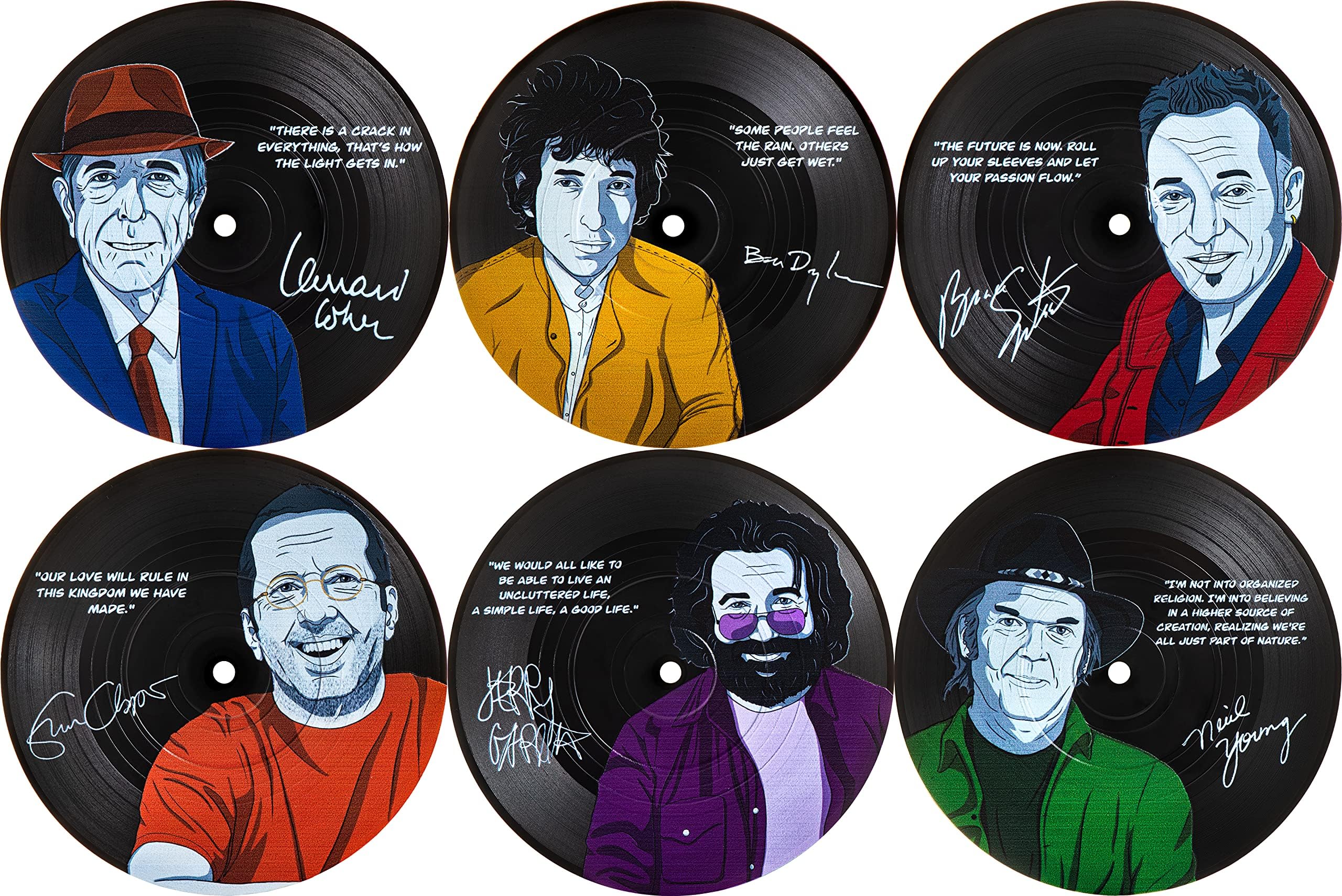 Drink Coasters Set - 6 Pieces Vinyl Record Coasters for Drinks, Set for Music Lovers- Reusable, Heat Resistant, and Prevents Furniture Damage- Novelty Housewarming Gift G-Old Set
